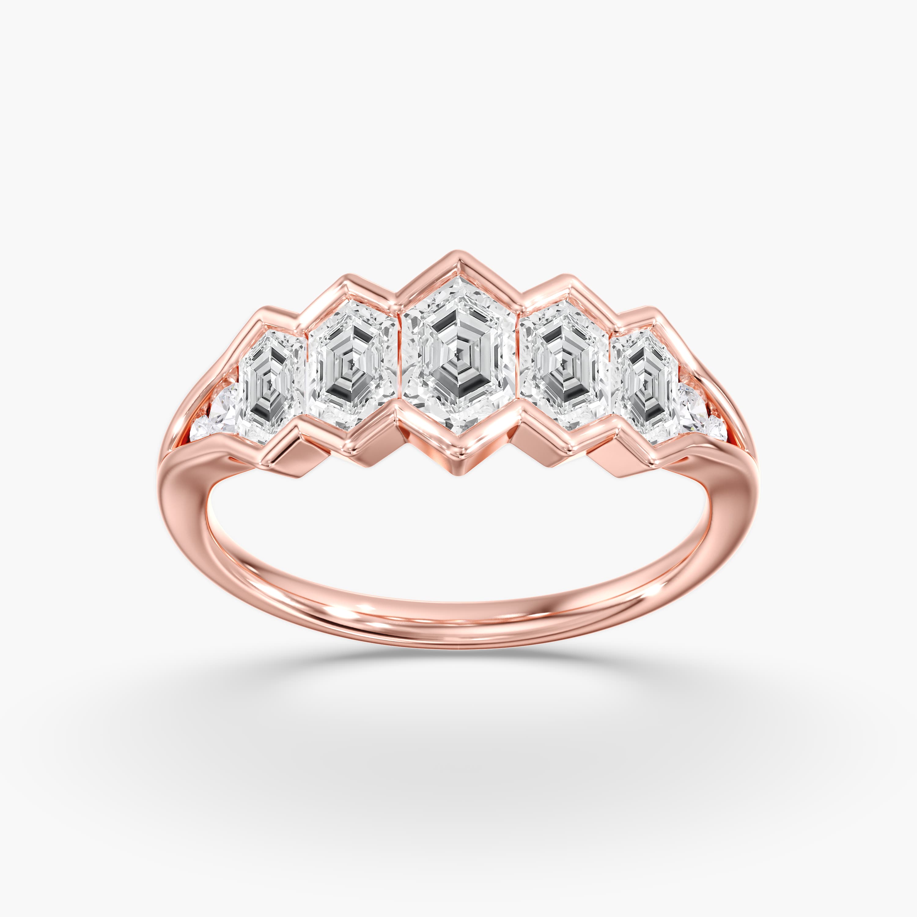 Lab Diamond Dutch Marquise Bezel Set Ring 1 1/2 Ctw (1 1/2 ct. tw.), On hand view in rose gold
