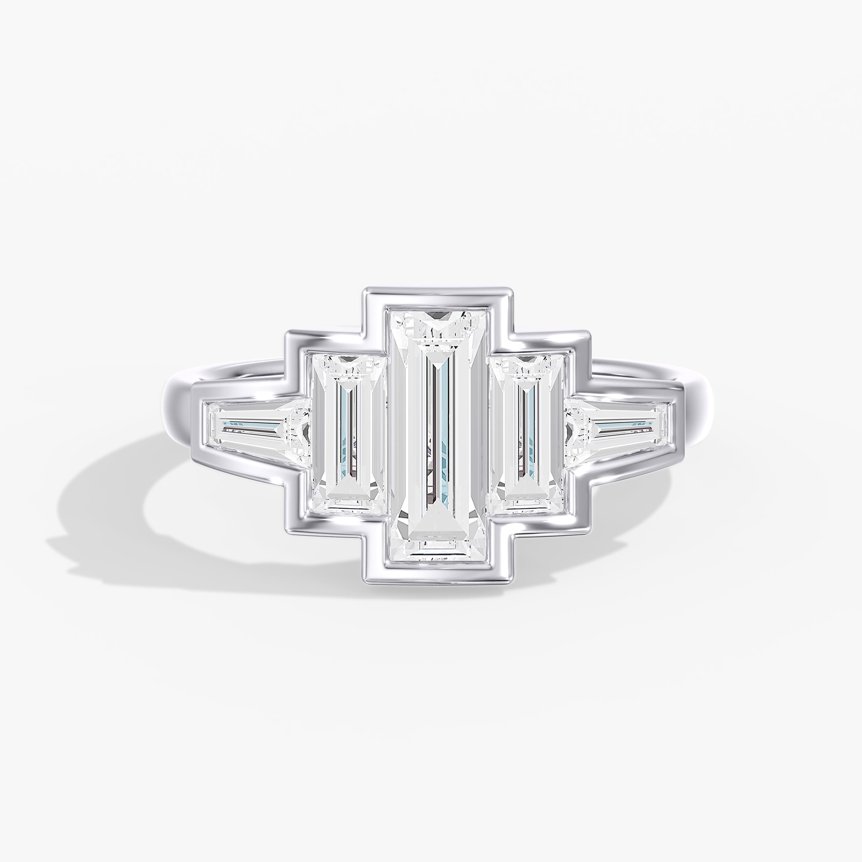 Lab Diamond Bezel Baguette Ring 2 Ctw. — View 1