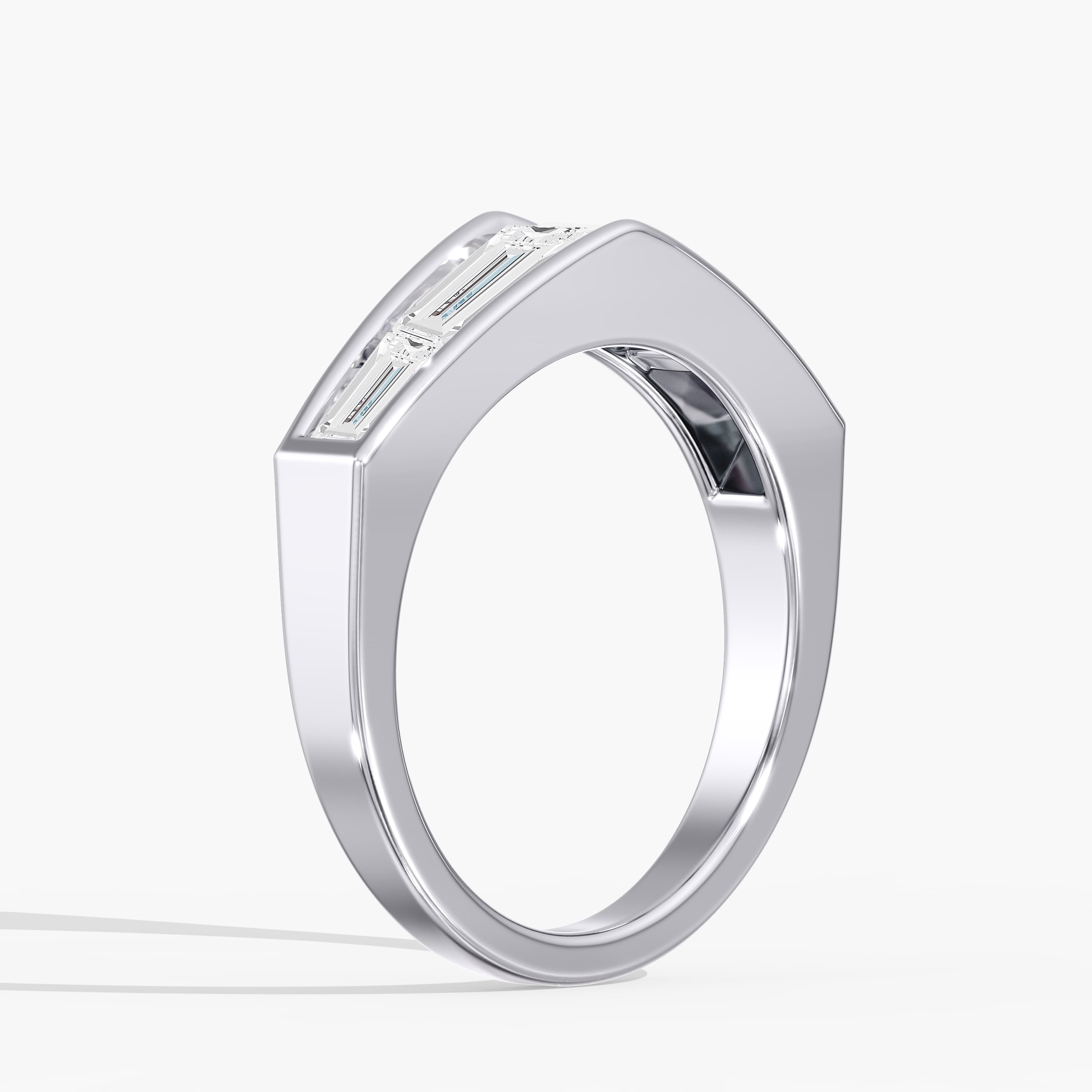 Lab Diamond Tapered Baguette Ring 2 Ctw (2 ct. tw.), Angle view in white gold or platinum