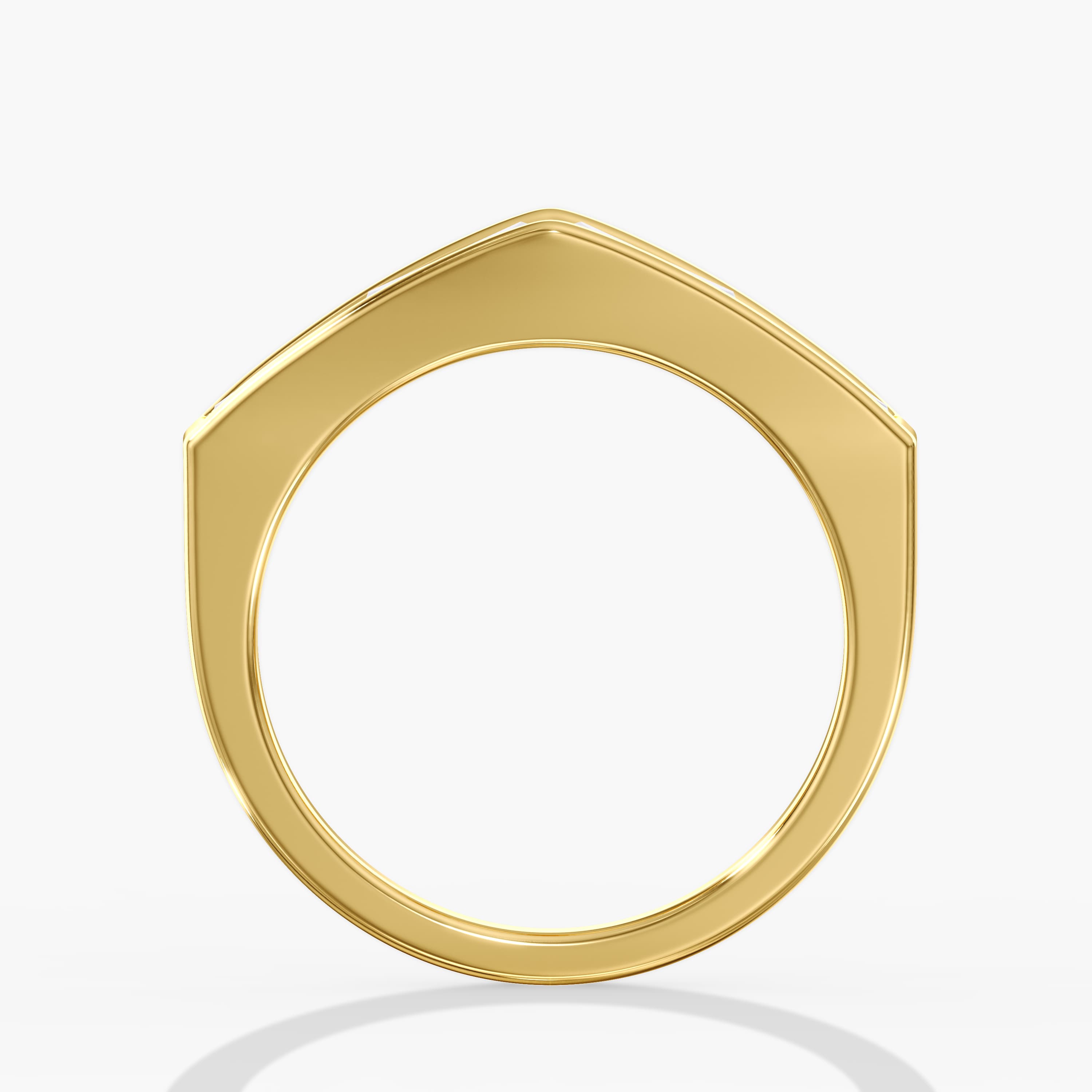 Lab Diamond Tapered Baguette Ring 2 Ctw (2 ct. tw.), Side view in yellow gold