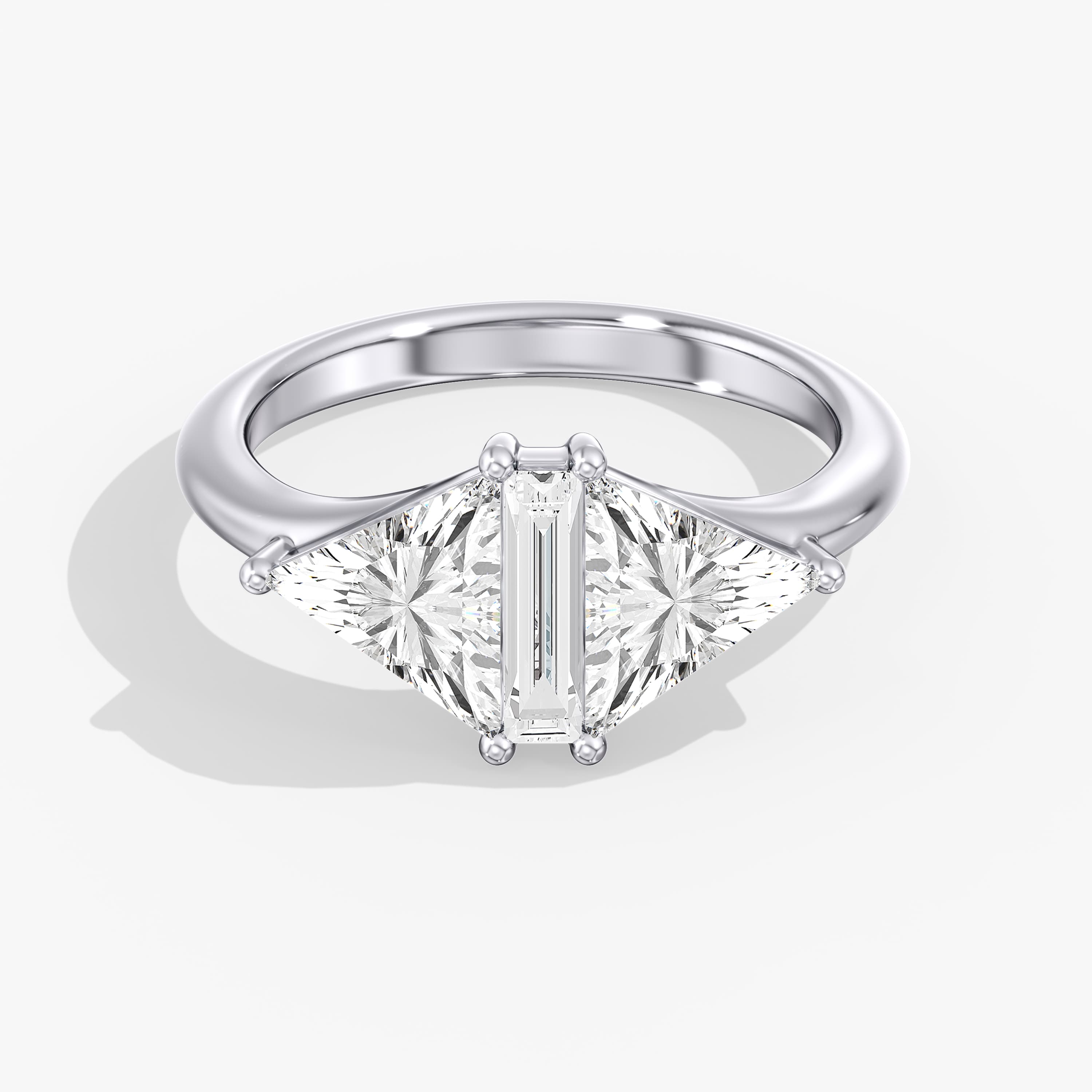 Lab Diamond 3-Stone Triangle Ring 2 1/2 Ctw. — View 1