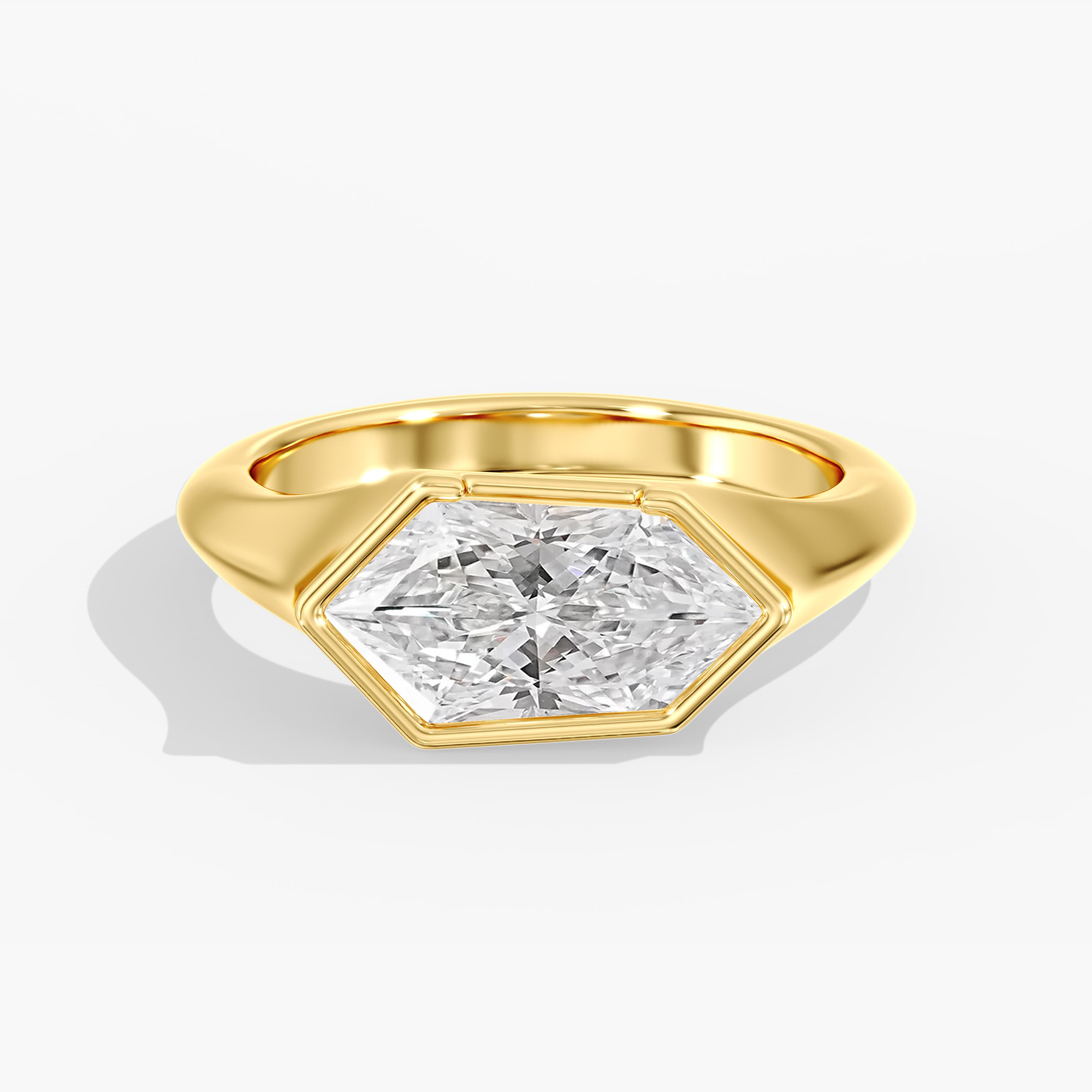 Lab Diamond Dutch Marquise Ring 2 1/2 Ctw., style L0369R, Front view in yellow gold