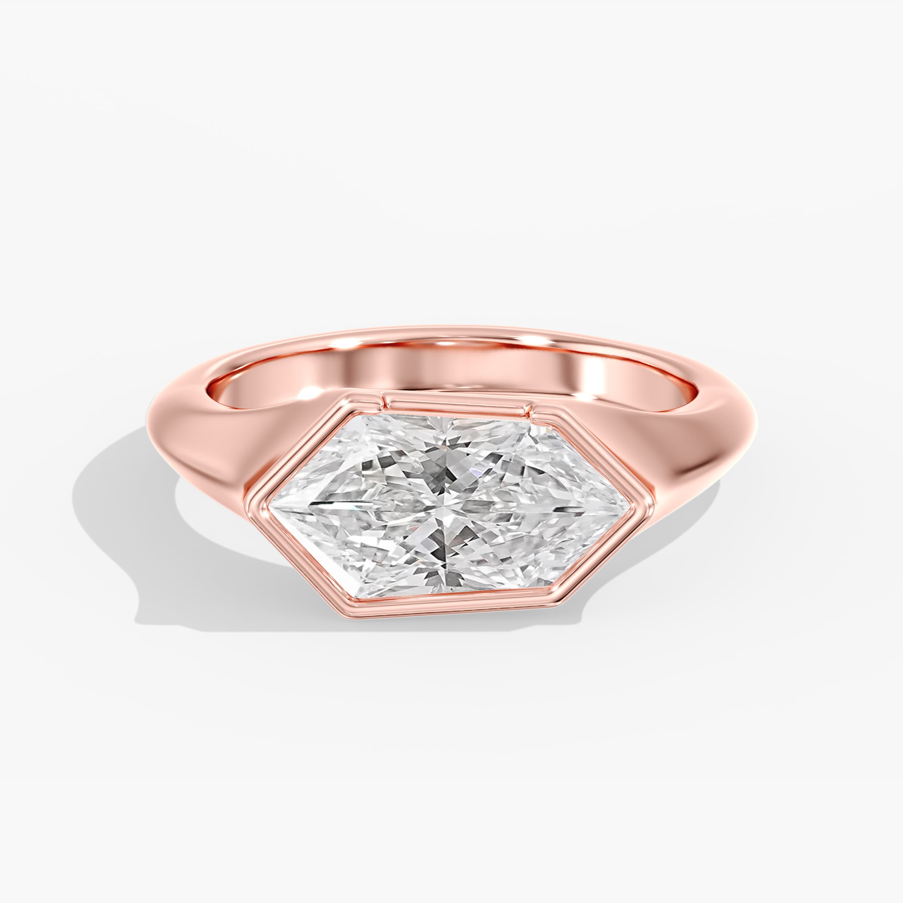 Lab Diamond Dutch Marquise Ring 2 1/2 Ctw., style L0369R, Front view in rose gold