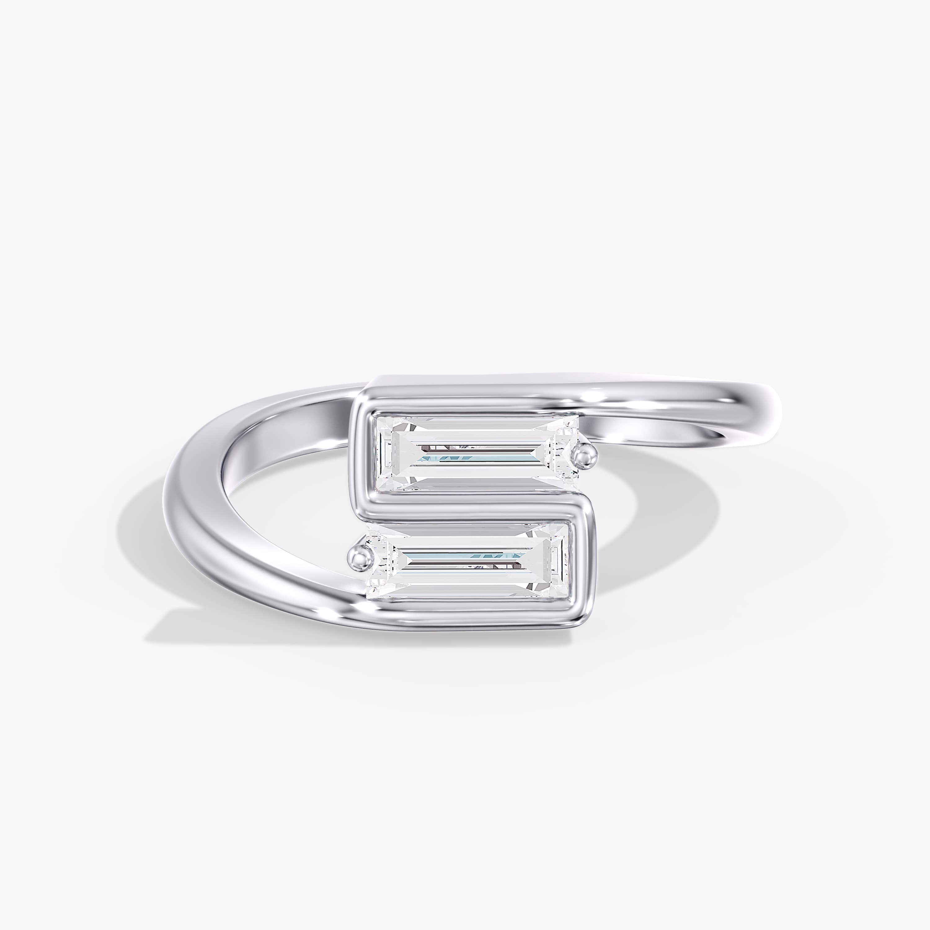 Lab Diamond Elongated Baguette Ring 3/4 Ctw. — View 1