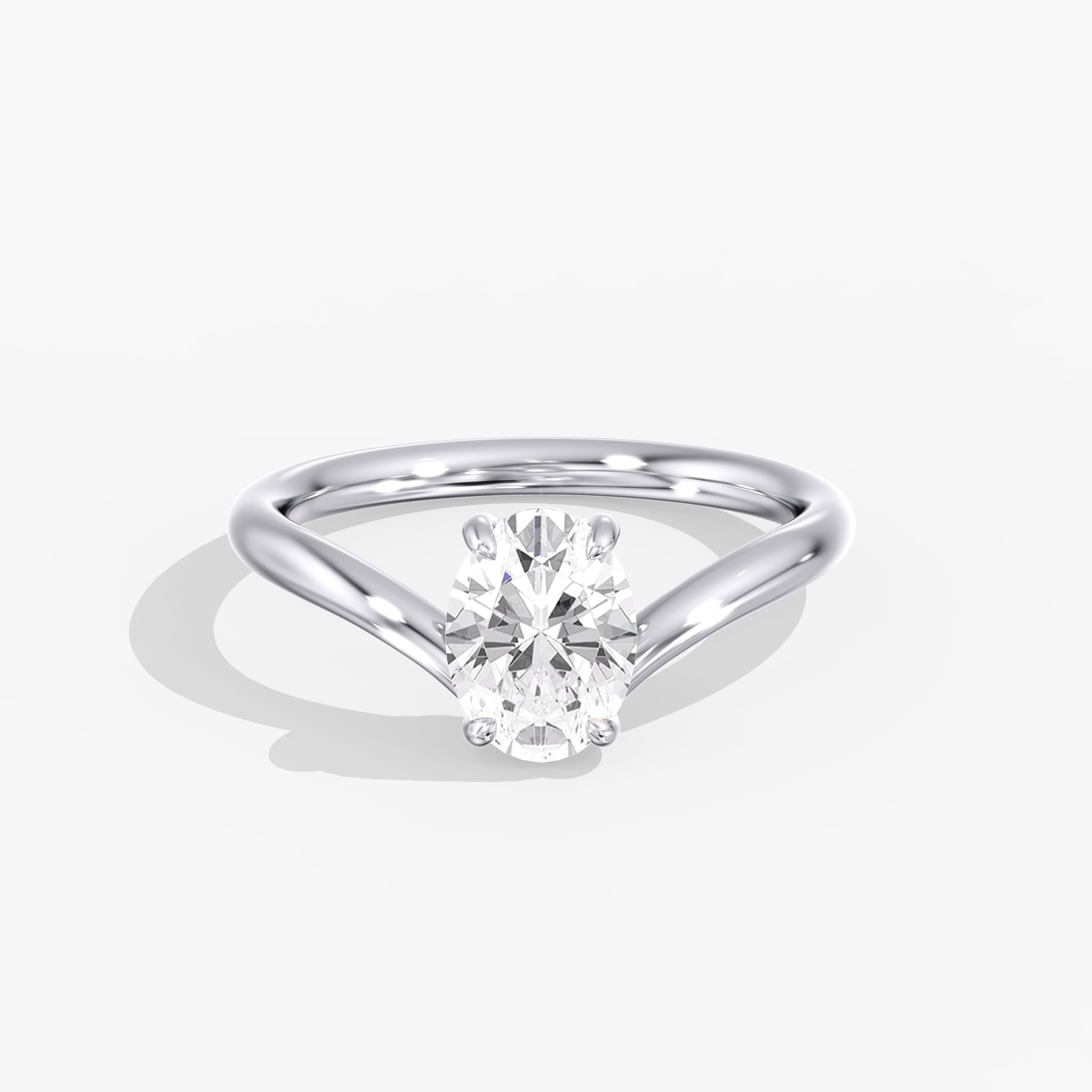 Lab Diamond Oval Engagement Ring 1 Ct. — style L0372R in 14k White Gold