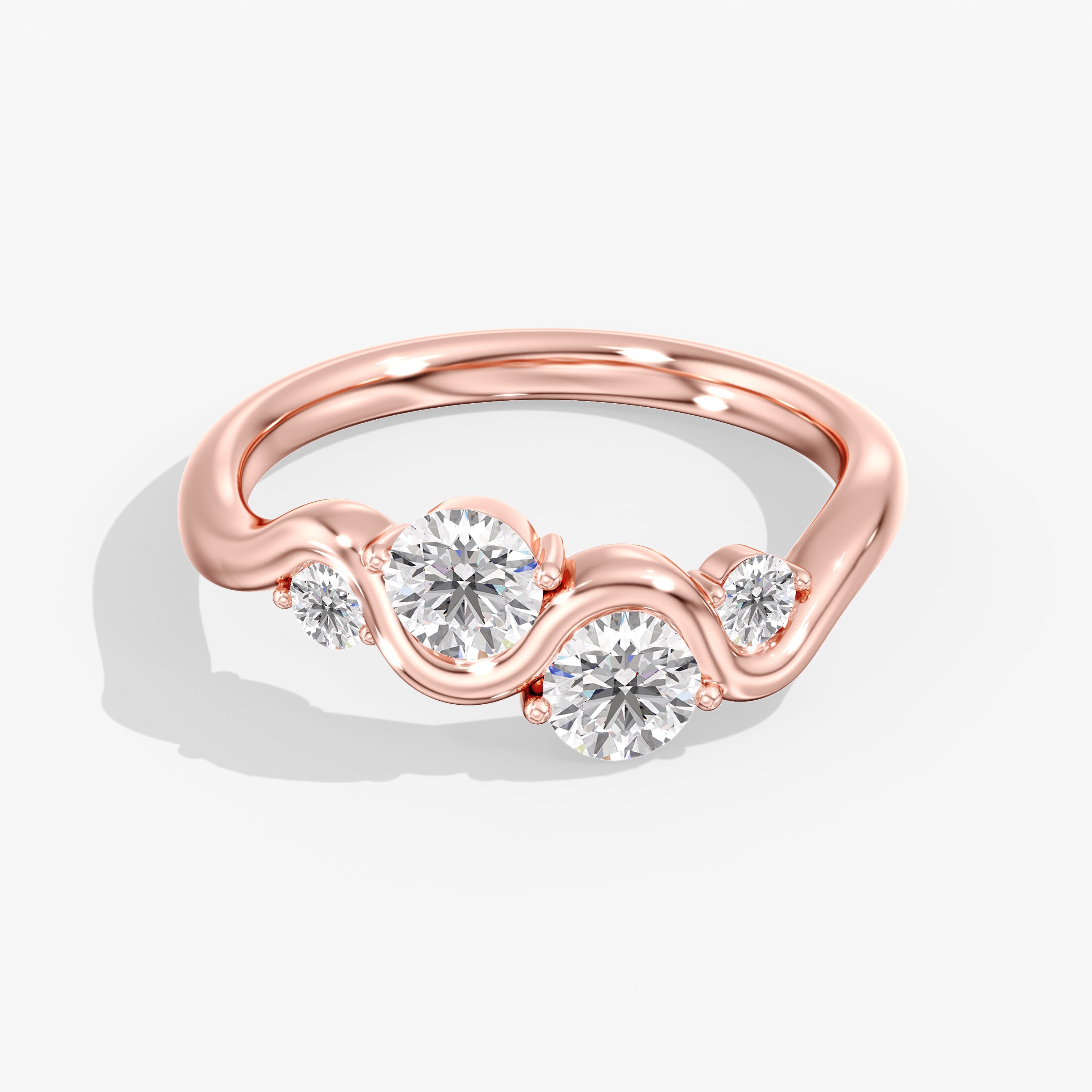 Lab Diamond Stackable Band 1 Ctw (1 ct. tw.), Front view in rose gold
