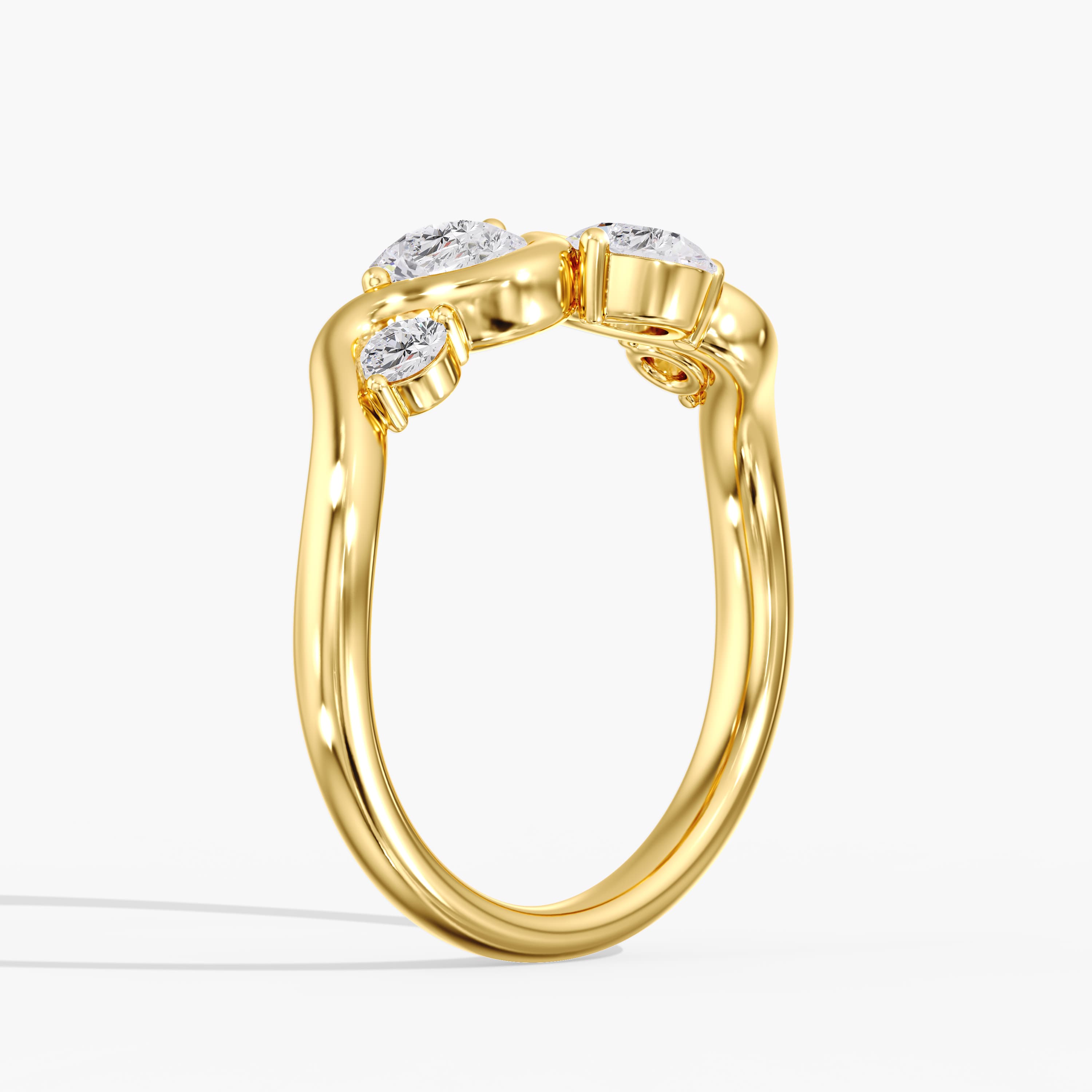 Lab Diamond Stackable Band 1 Ctw (1 ct. tw.), Angle view in yellow gold
