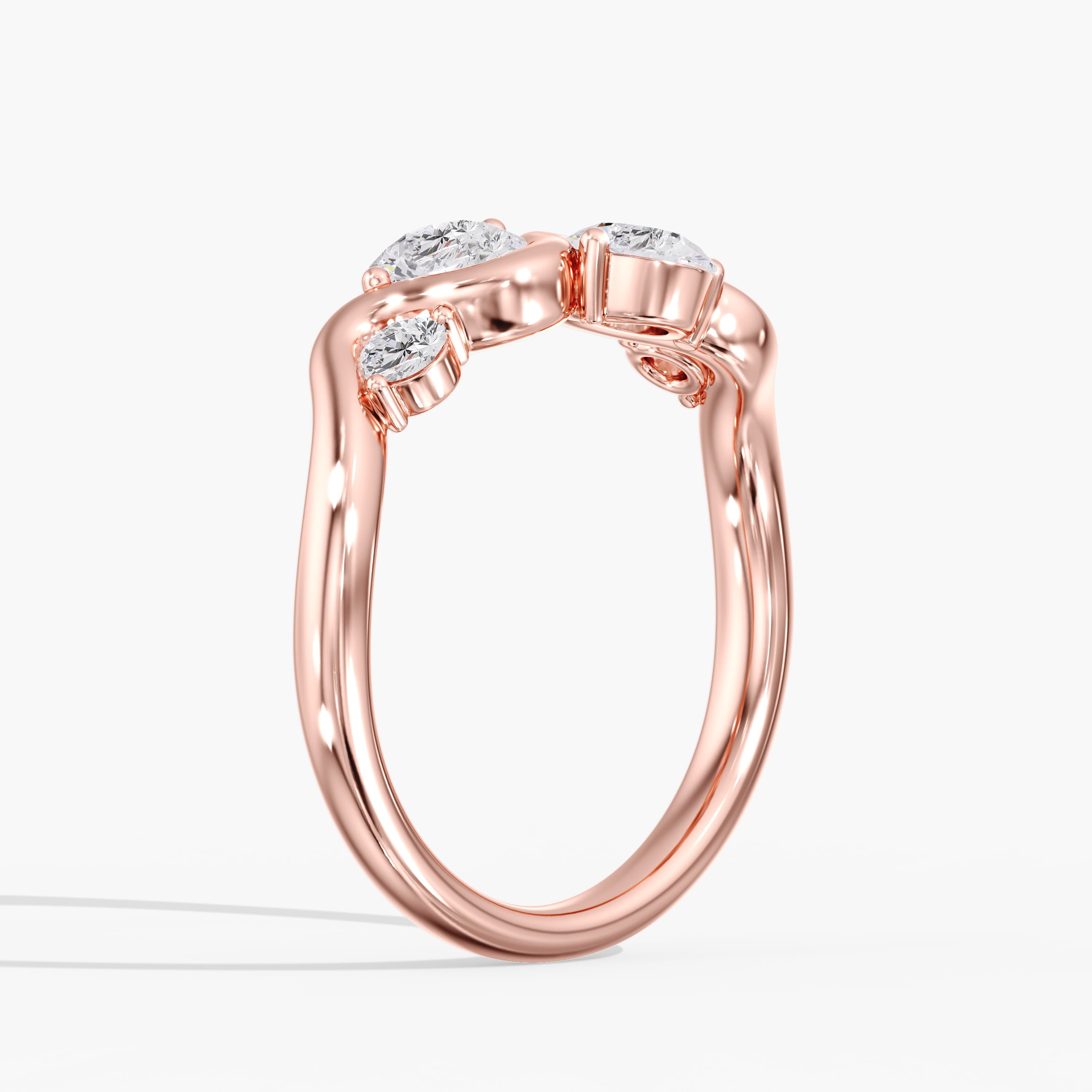 Lab Diamond Stackable Band 1 Ctw (1 ct. tw.), Angle view in rose gold