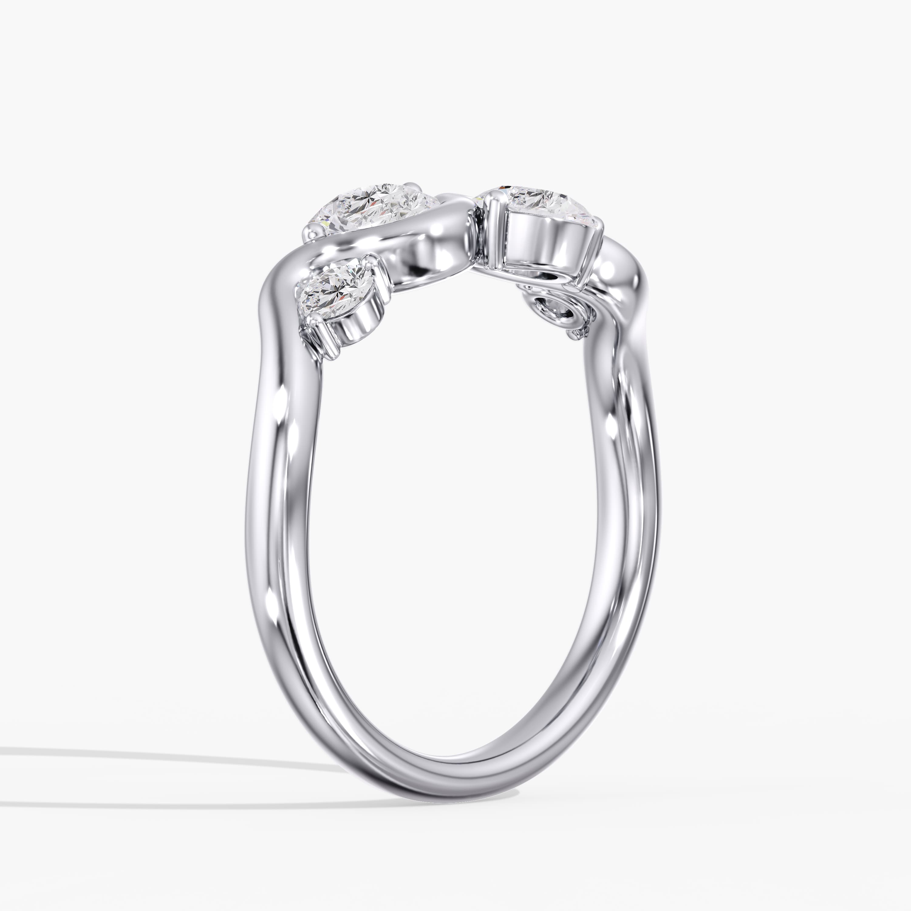 Lab Diamond Stackable Band 1 Ctw (1 ct. tw.), Angle view in white gold or platinum