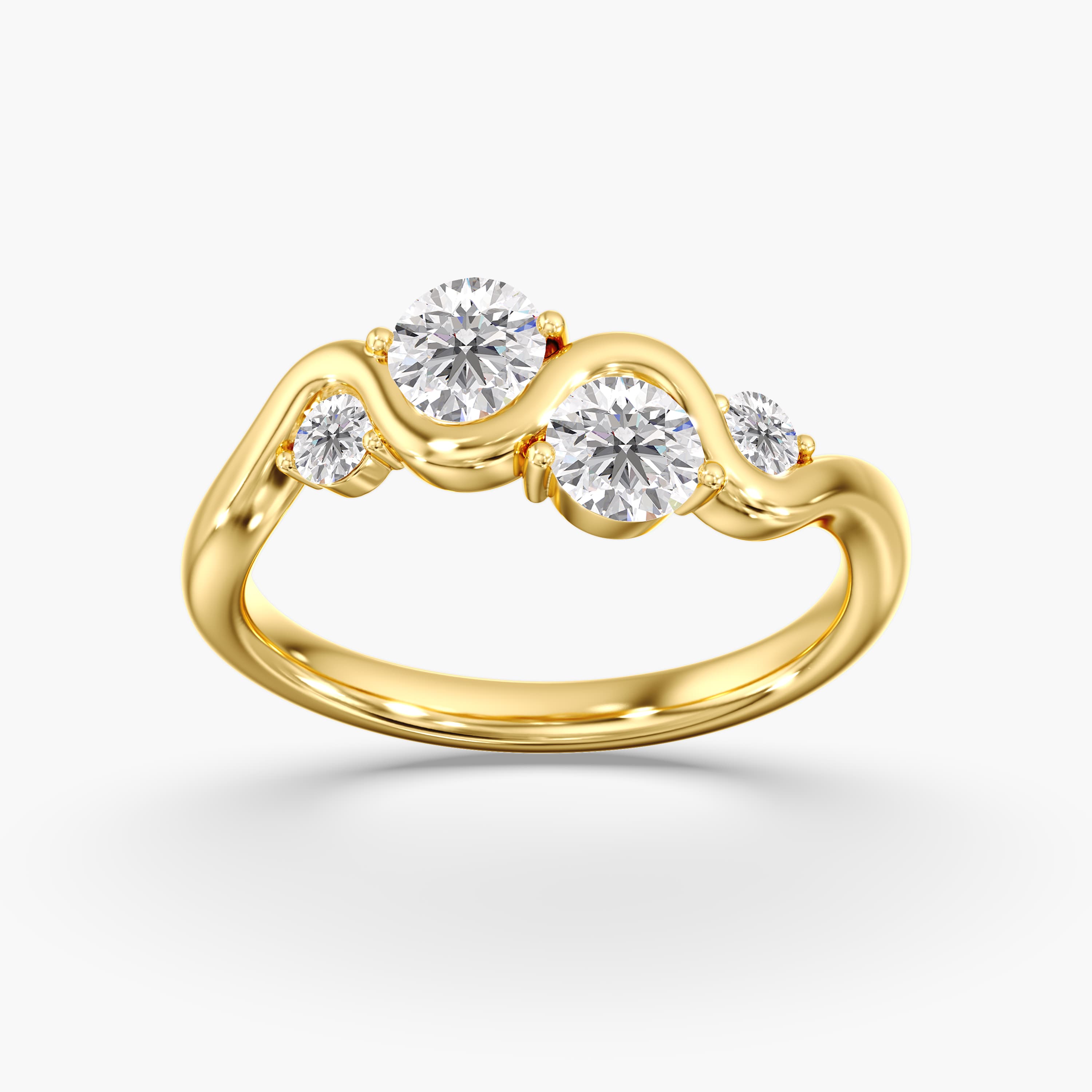 Lab Diamond Stackable Band 1 Ctw (1 ct. tw.), On hand view in yellow gold