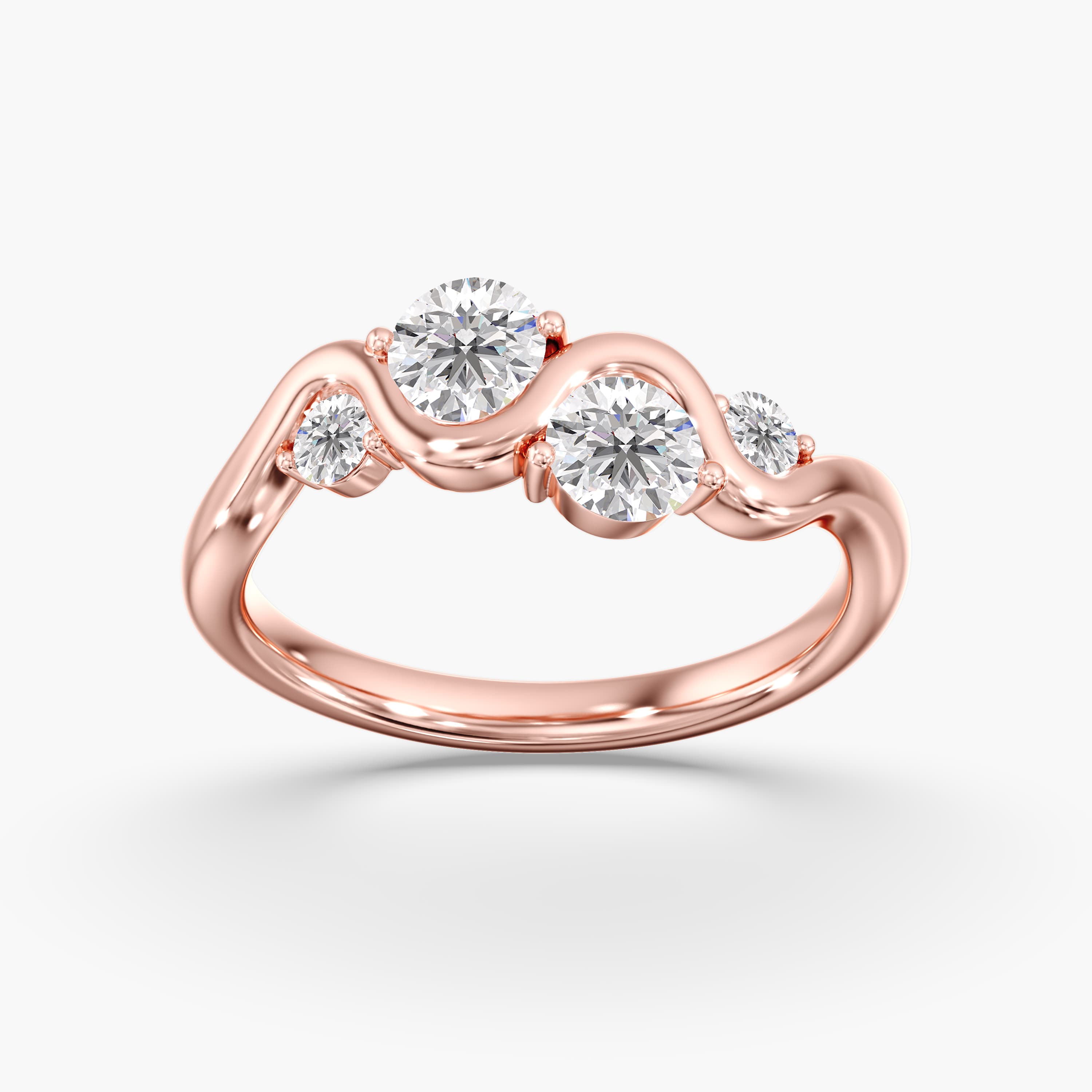 Lab Diamond Stackable Band 1 Ctw (1 ct. tw.), On hand view in rose gold