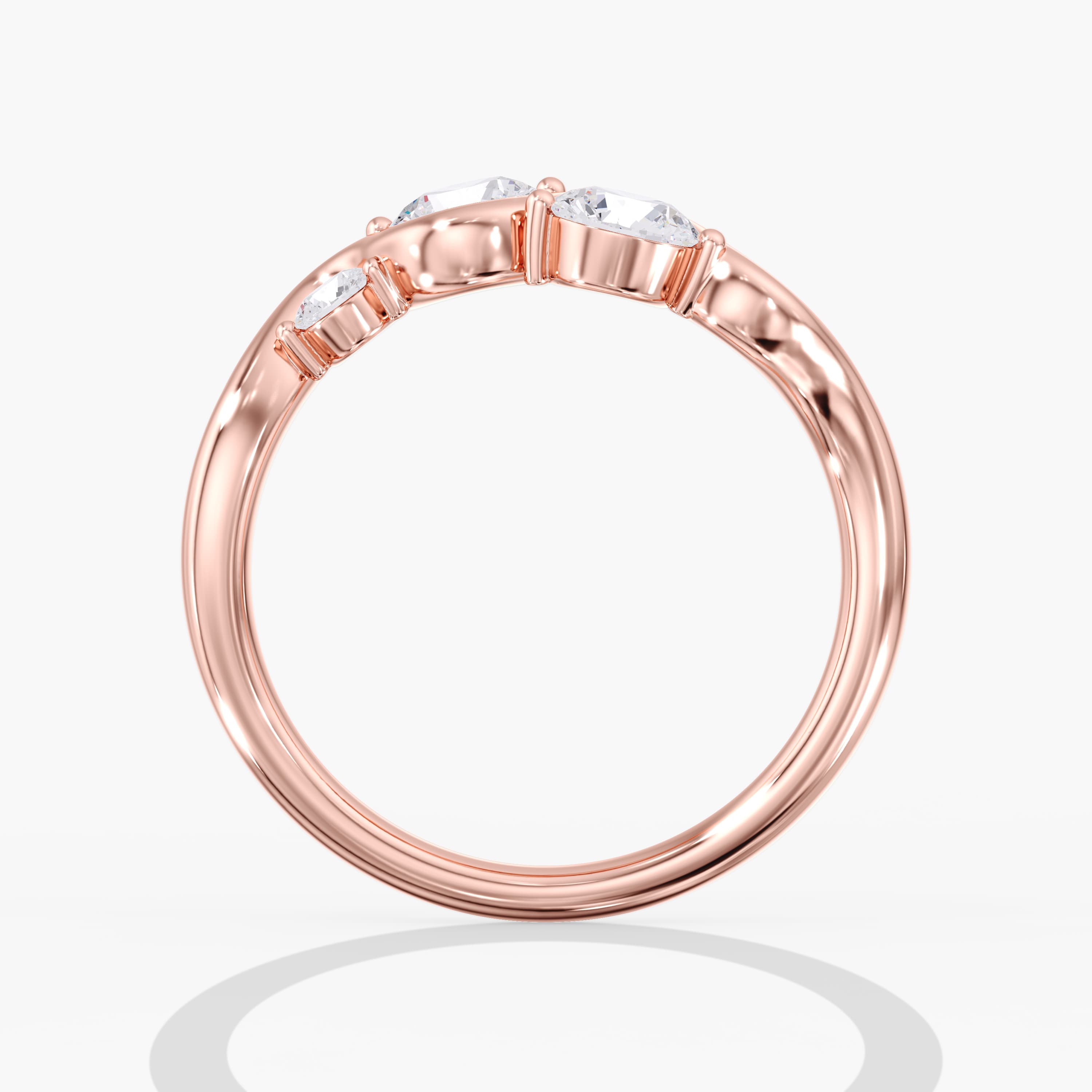 Lab Diamond Stackable Band 1 Ctw (1 ct. tw.), Side view in rose gold