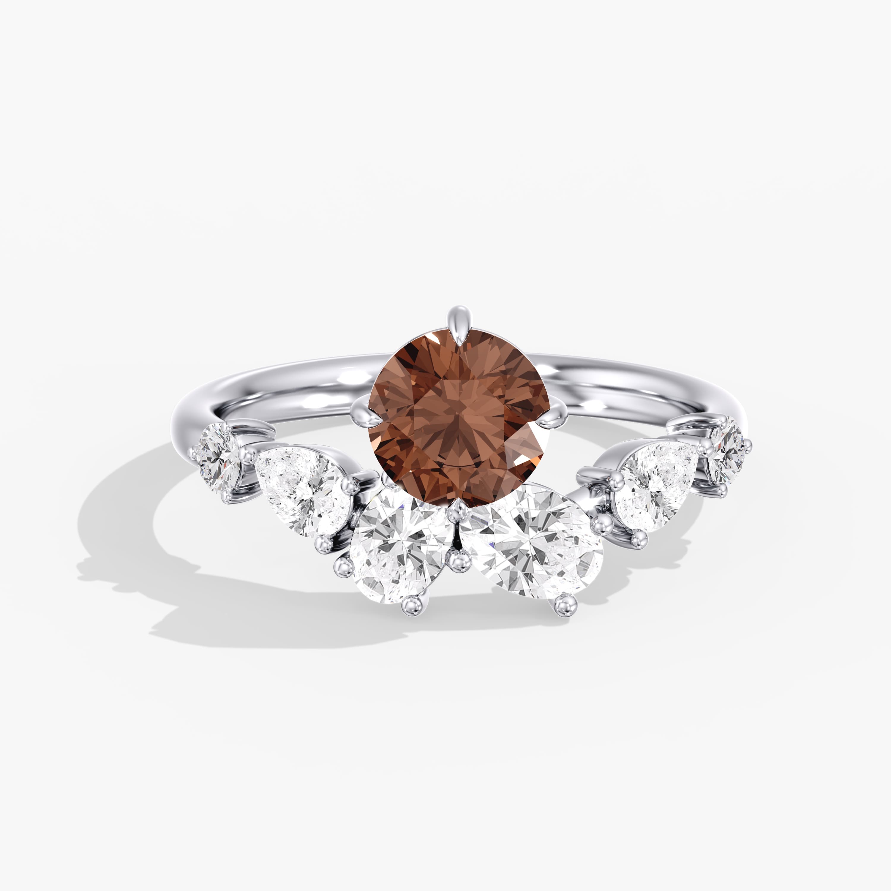 Lab Diamond Round Champagne Ring 2 Ct. — View 1