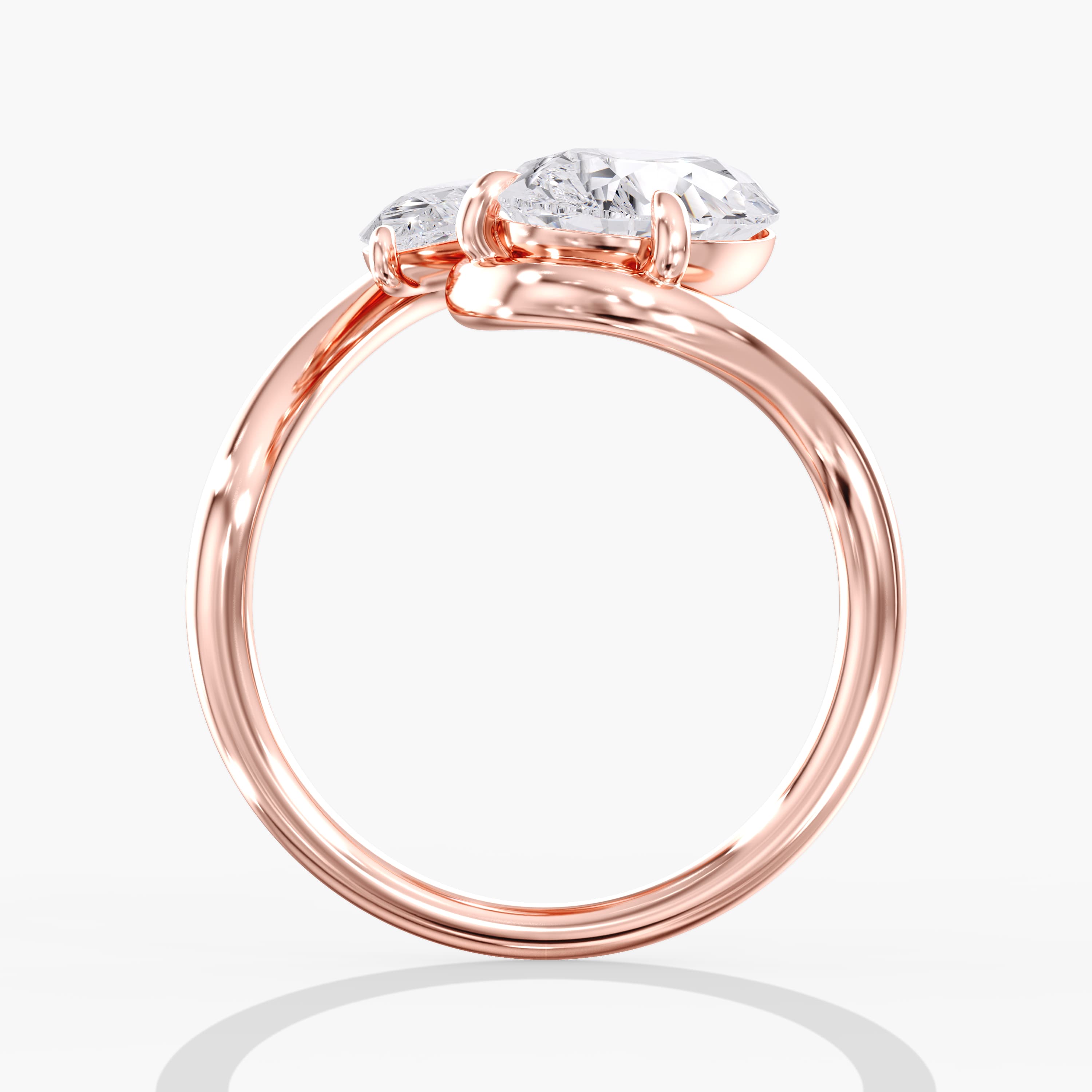 Lab Diamond Pearl Swirl Ring 4 Ctw (4 ct. tw.), Side view in rose gold