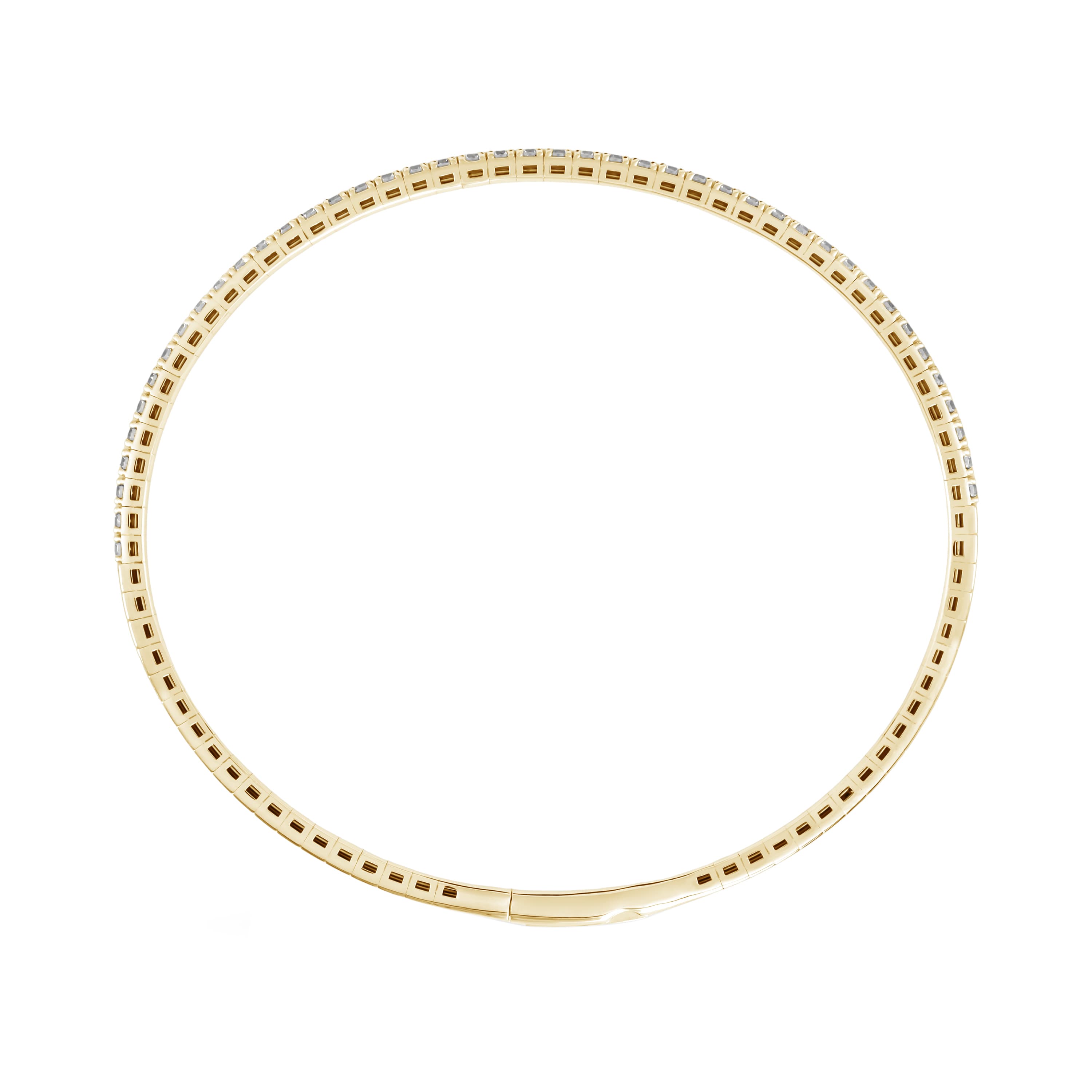 1 CTW LGD Flexible Half Bangle (1 ct. tw.), Side view in yellow gold