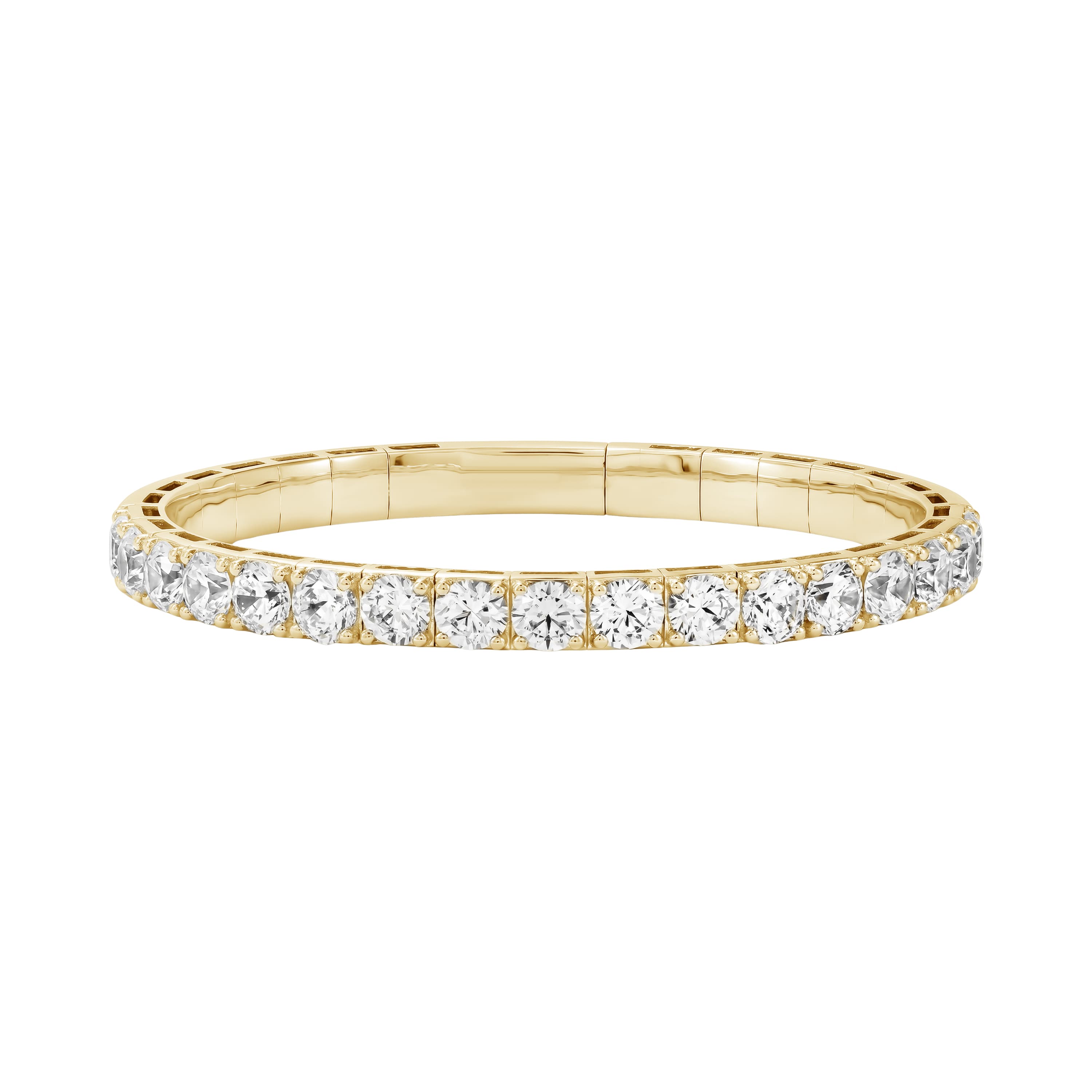 10 CTW LGD Flexible Half Bangle (10 ct. tw.), Front view in yellow gold
