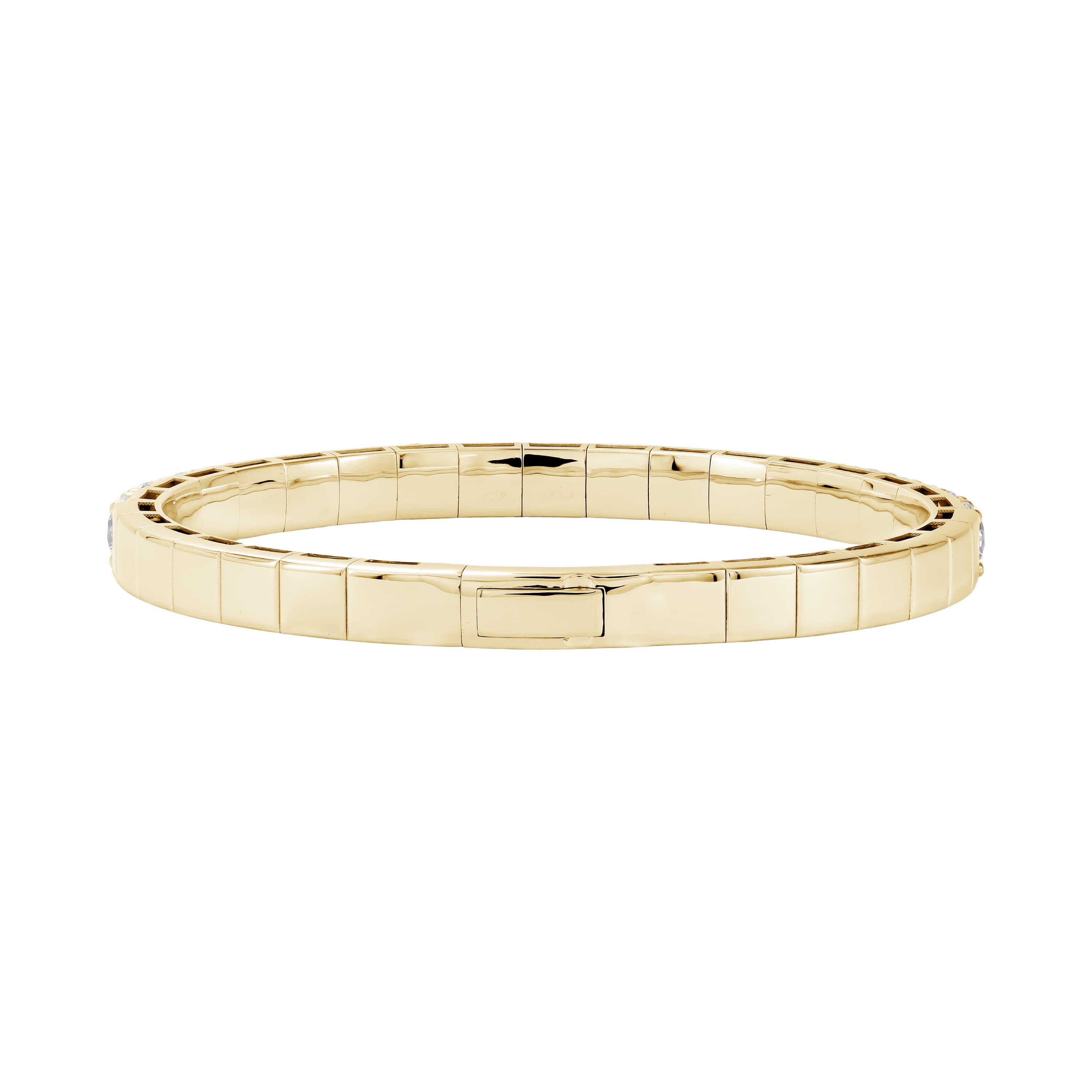 10 CTW LGD Flexible Half Bangle (10 ct. tw.), Angle view in yellow gold