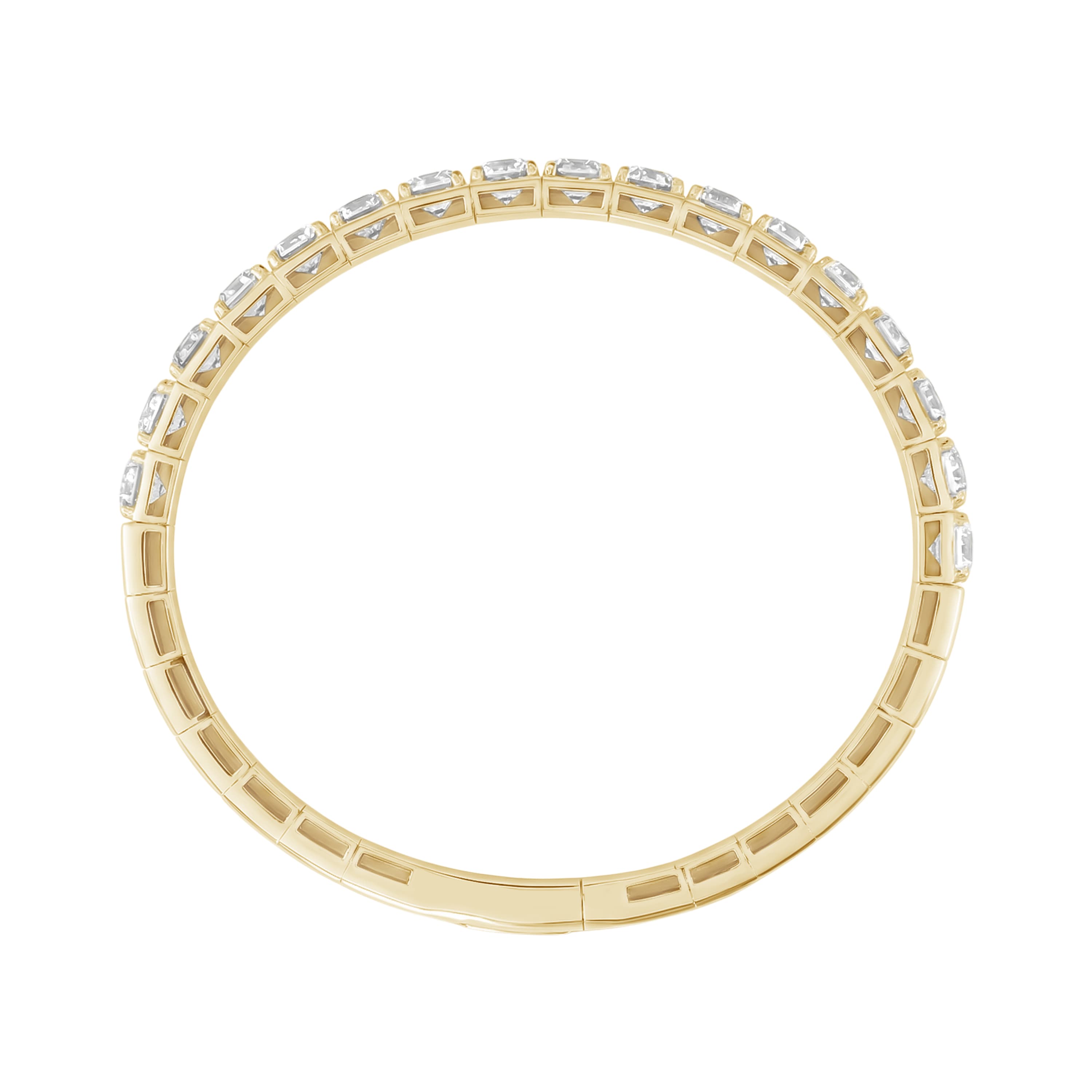 10 CTW LGD Flexible Half Bangle (10 ct. tw.), Side view in yellow gold
