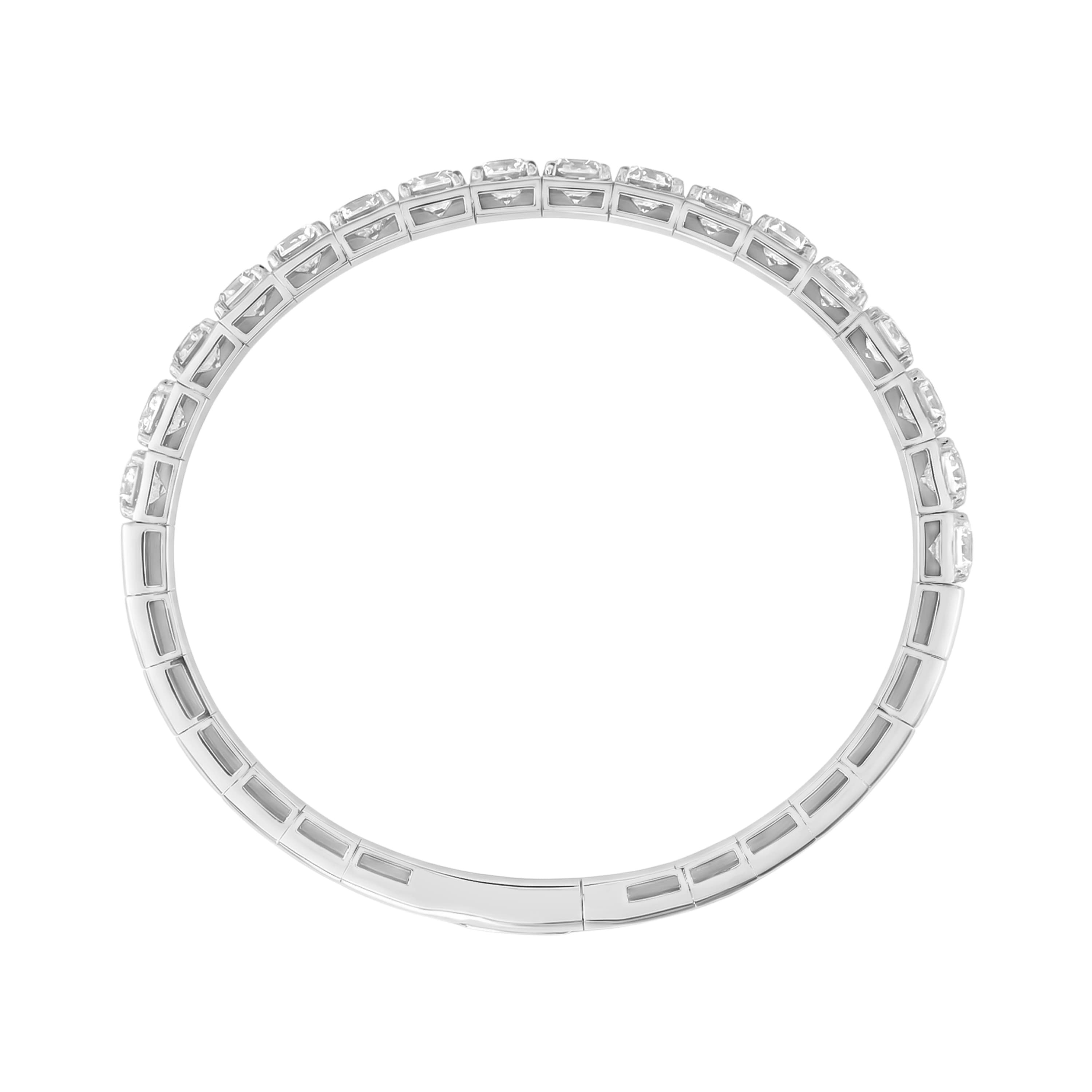 10 CTW LGD Flexible Half Bangle (10 ct. tw.), Side view in white gold or platinum