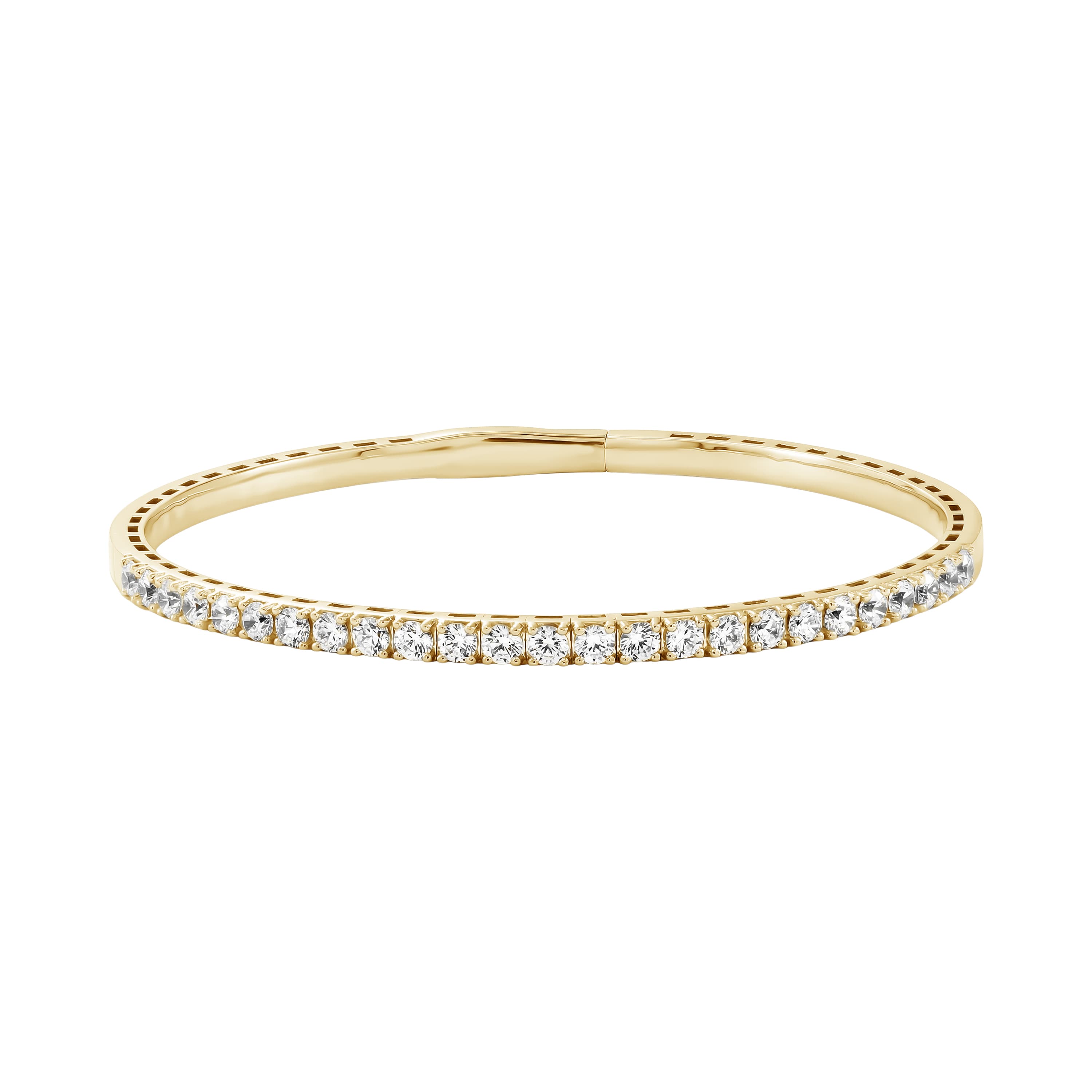 2 CTW LGD Flexible Half Bangle (2 ct. tw.), Front view in yellow gold