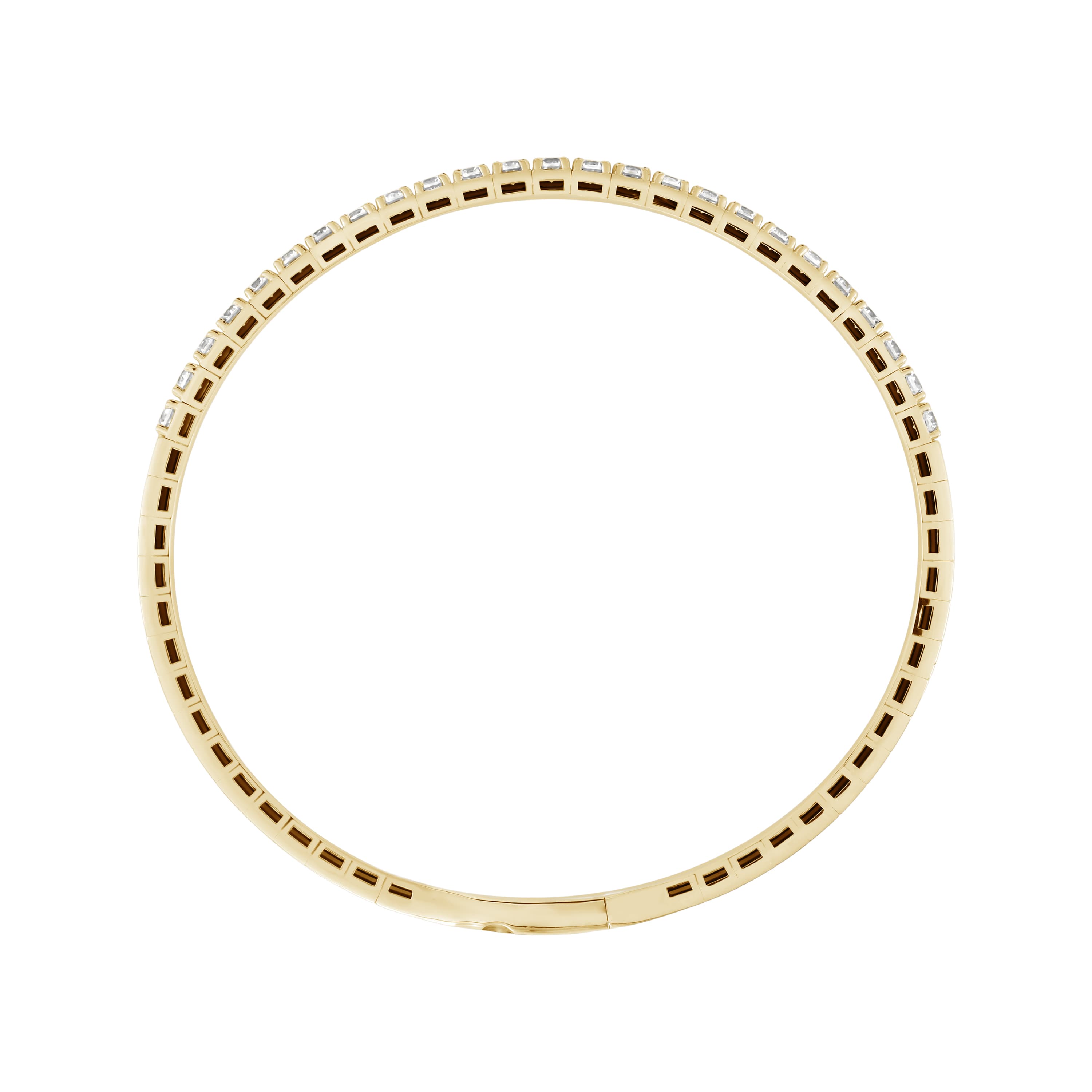 2 CTW LGD Flexible Half Bangle (2 ct. tw.), Side view in yellow gold
