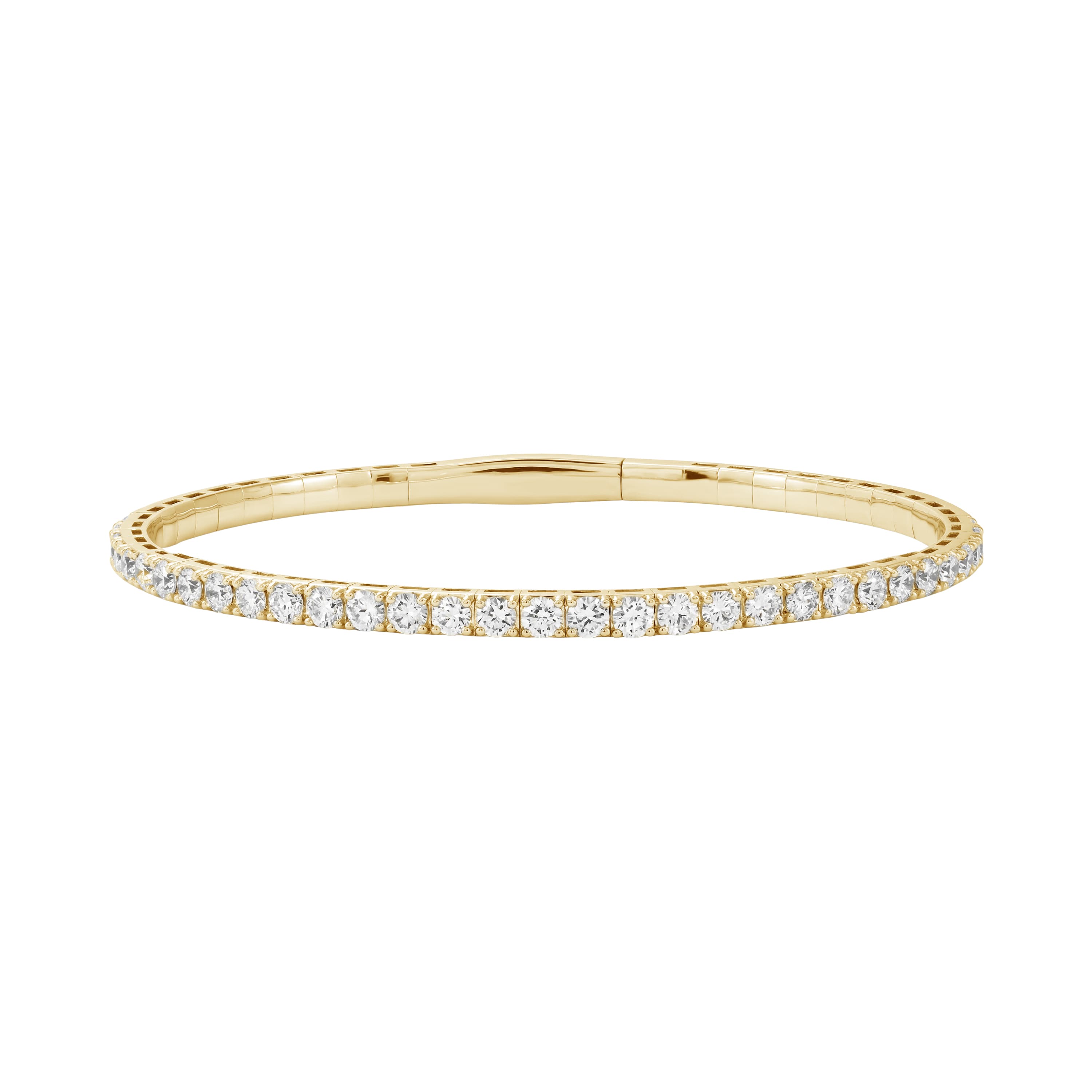 3 CTW LGD Flexible Half Bangle (3 ct. tw.), Front view in yellow gold