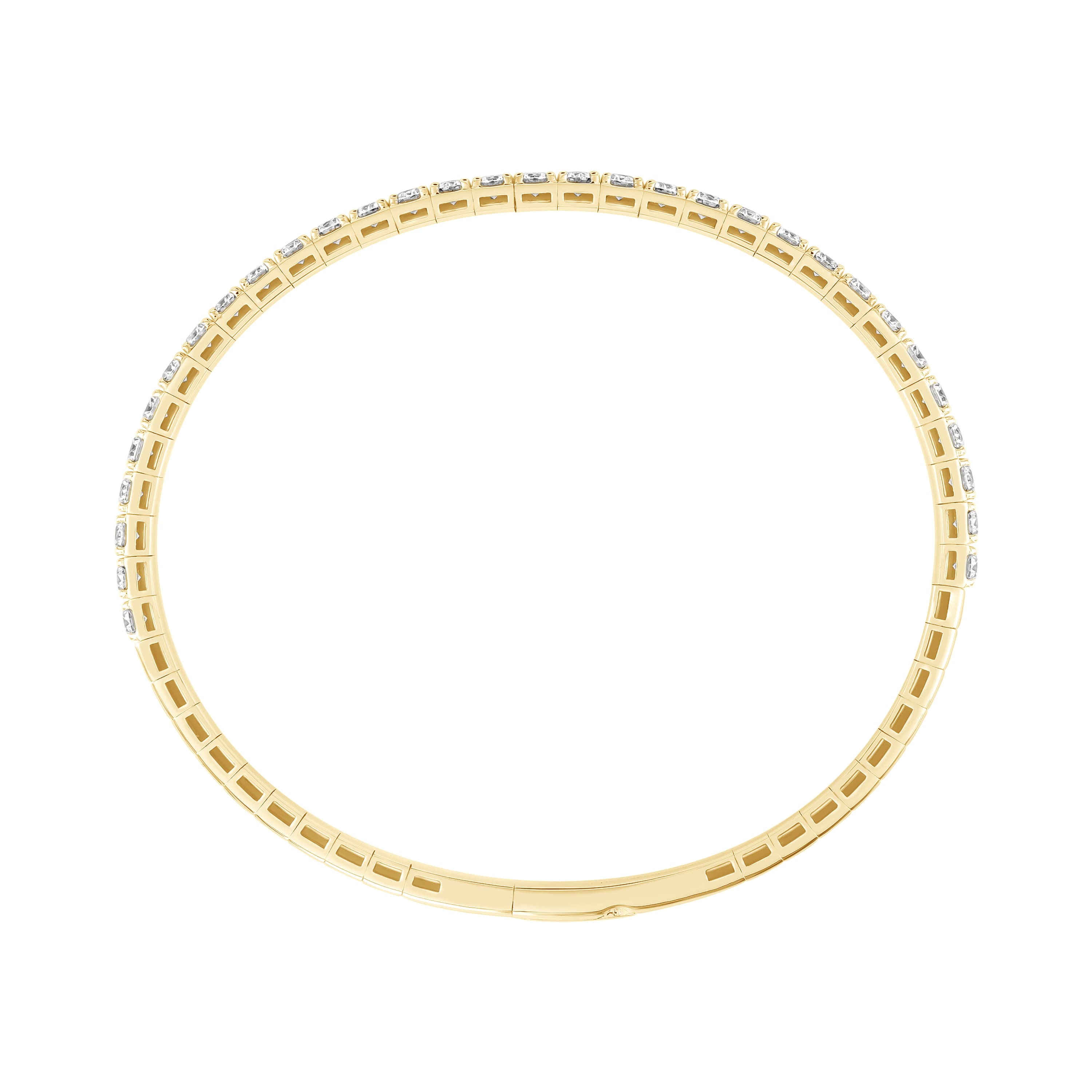 3 CTW LGD Flexible Half Bangle (3 ct. tw.), Side view in yellow gold