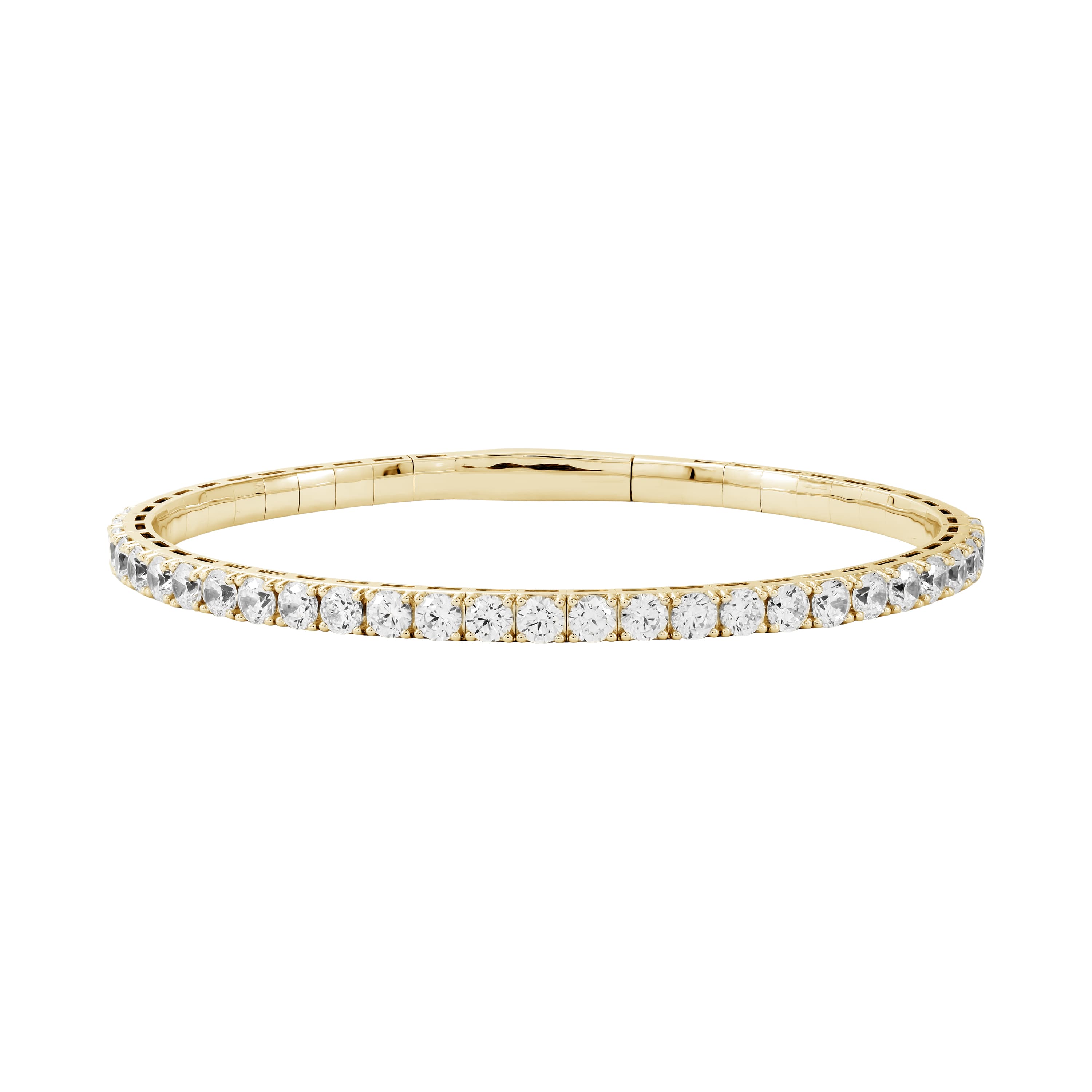 4 CTW LGD Flexible Half Bangle (4 ct. tw.), Front view in yellow gold