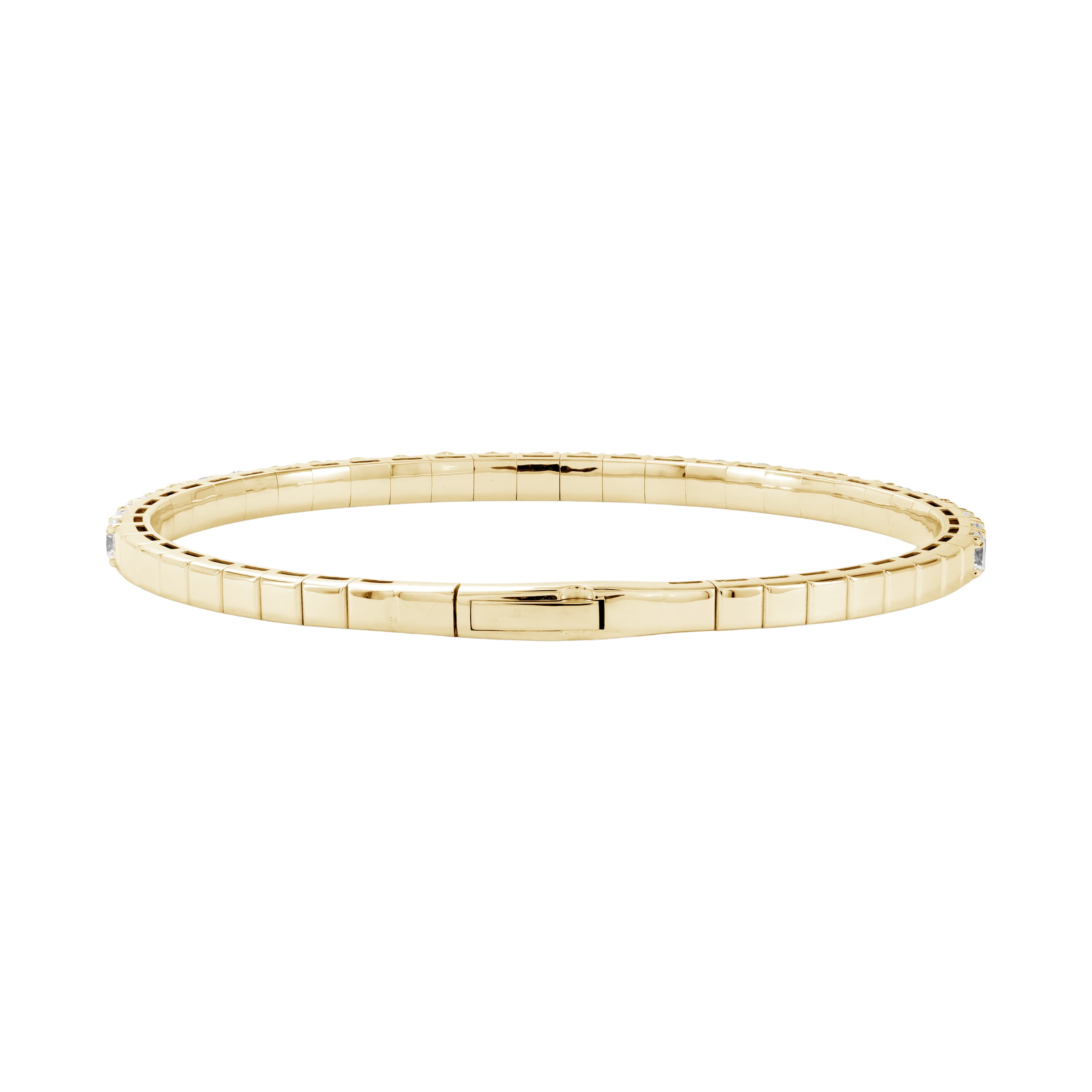 4 CTW LGD Flexible Half Bangle (4 ct. tw.), Angle view in yellow gold