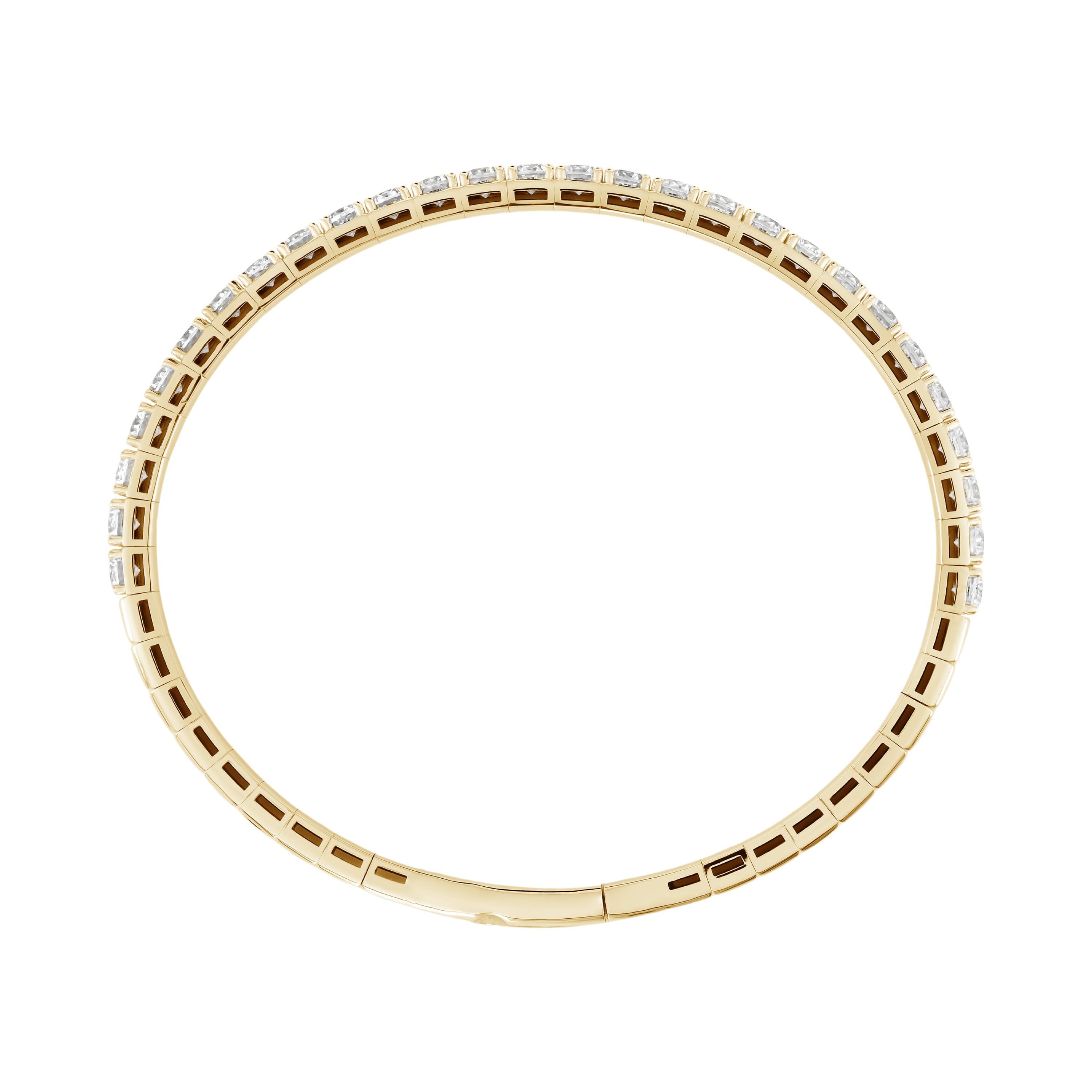 4 CTW LGD Flexible Half Bangle (4 ct. tw.), Side view in yellow gold