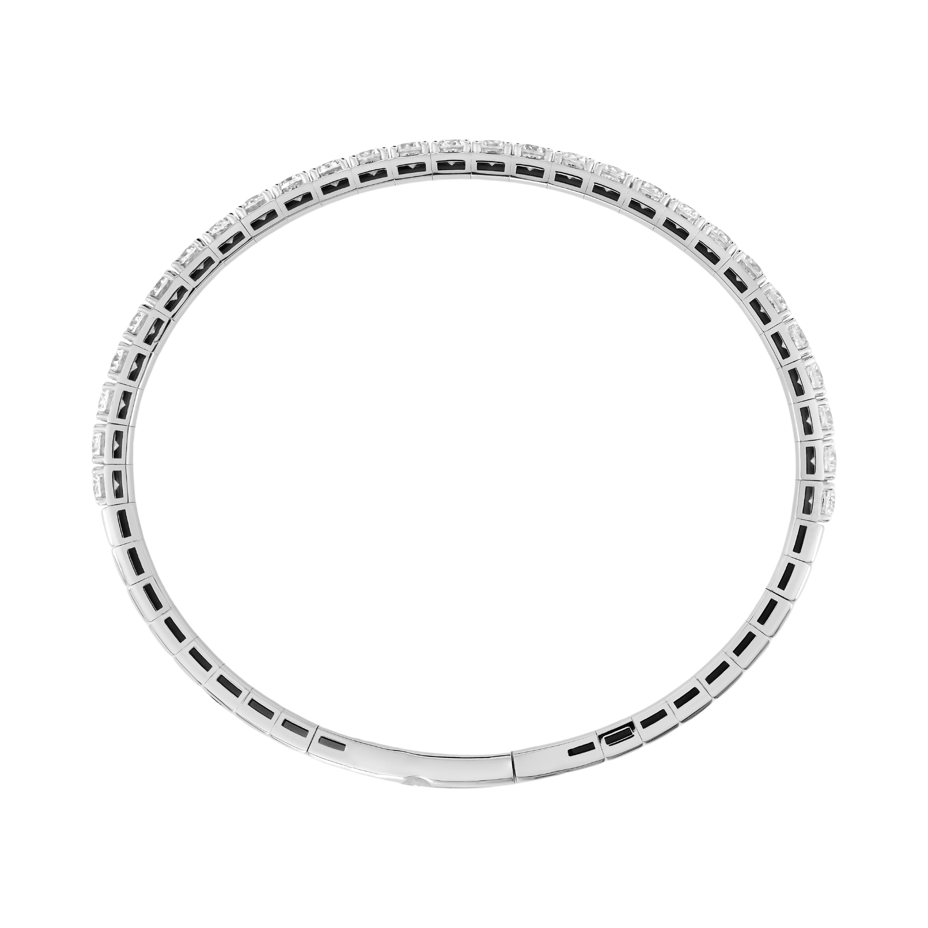 4 CTW LGD Flexible Half Bangle (4 ct. tw.), Side view in white gold or platinum