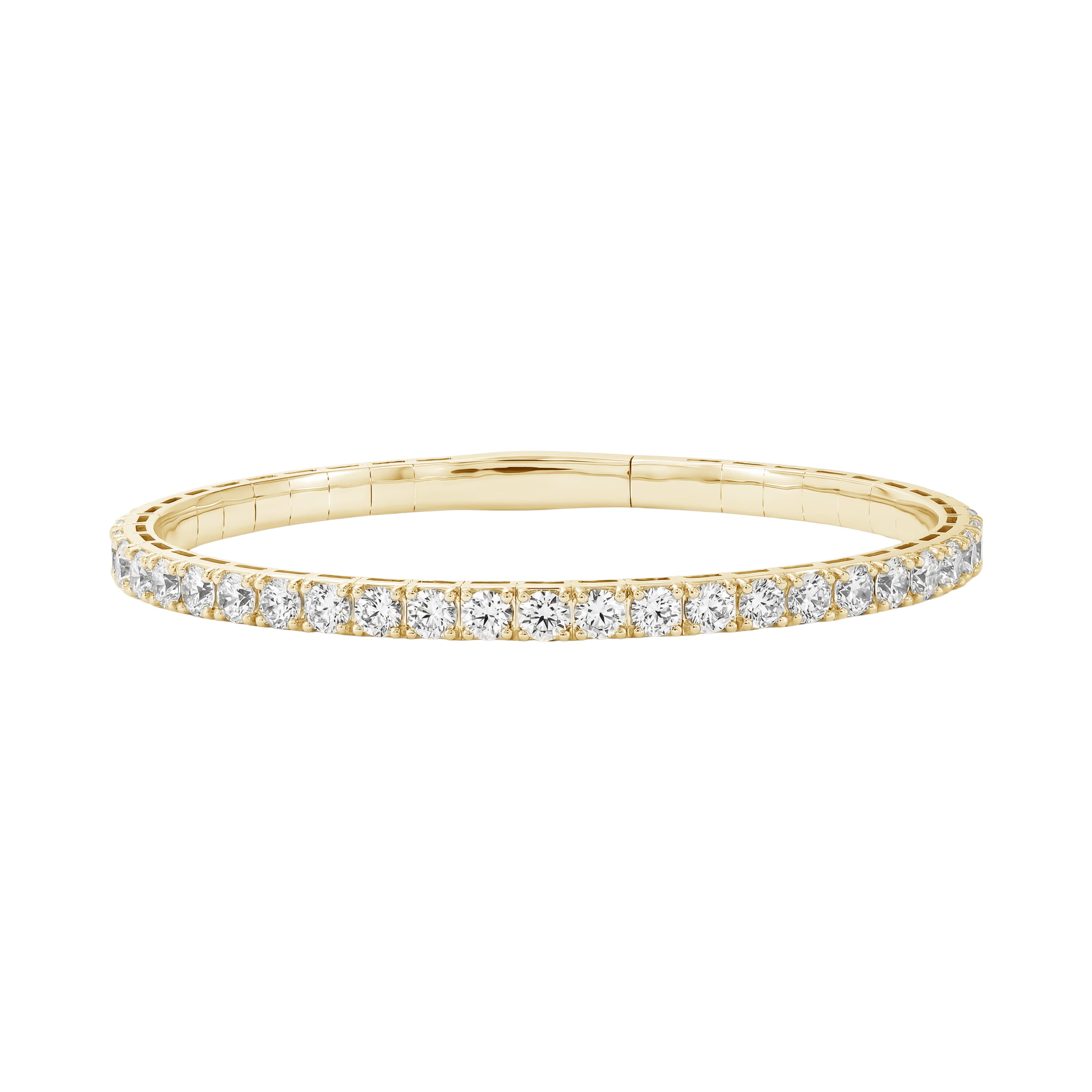 5 CTW LGD Flexible Half Bangle (5 ct. tw.), Front view in yellow gold