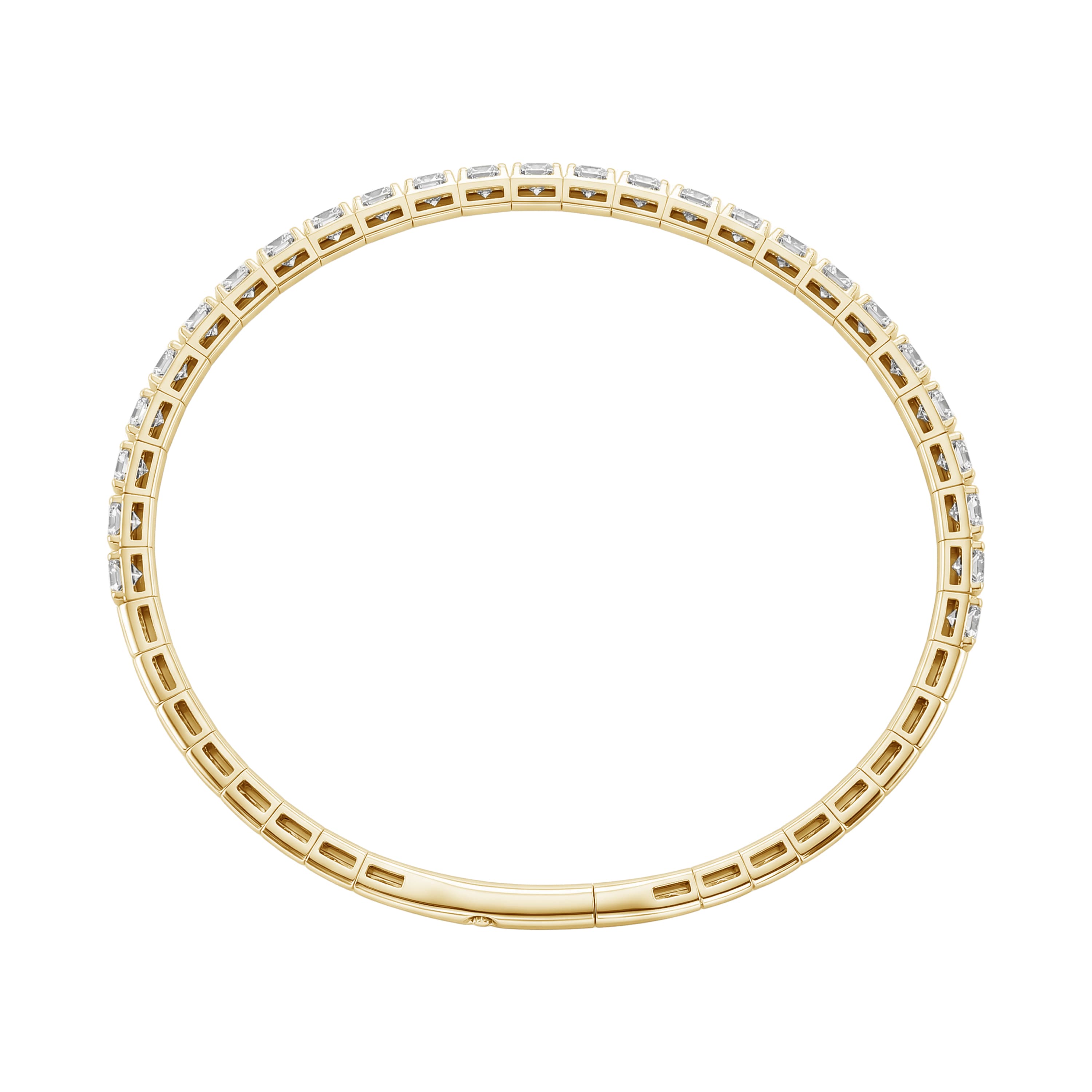 5 CTW LGD Flexible Half Bangle (5 ct. tw.), Side view in yellow gold