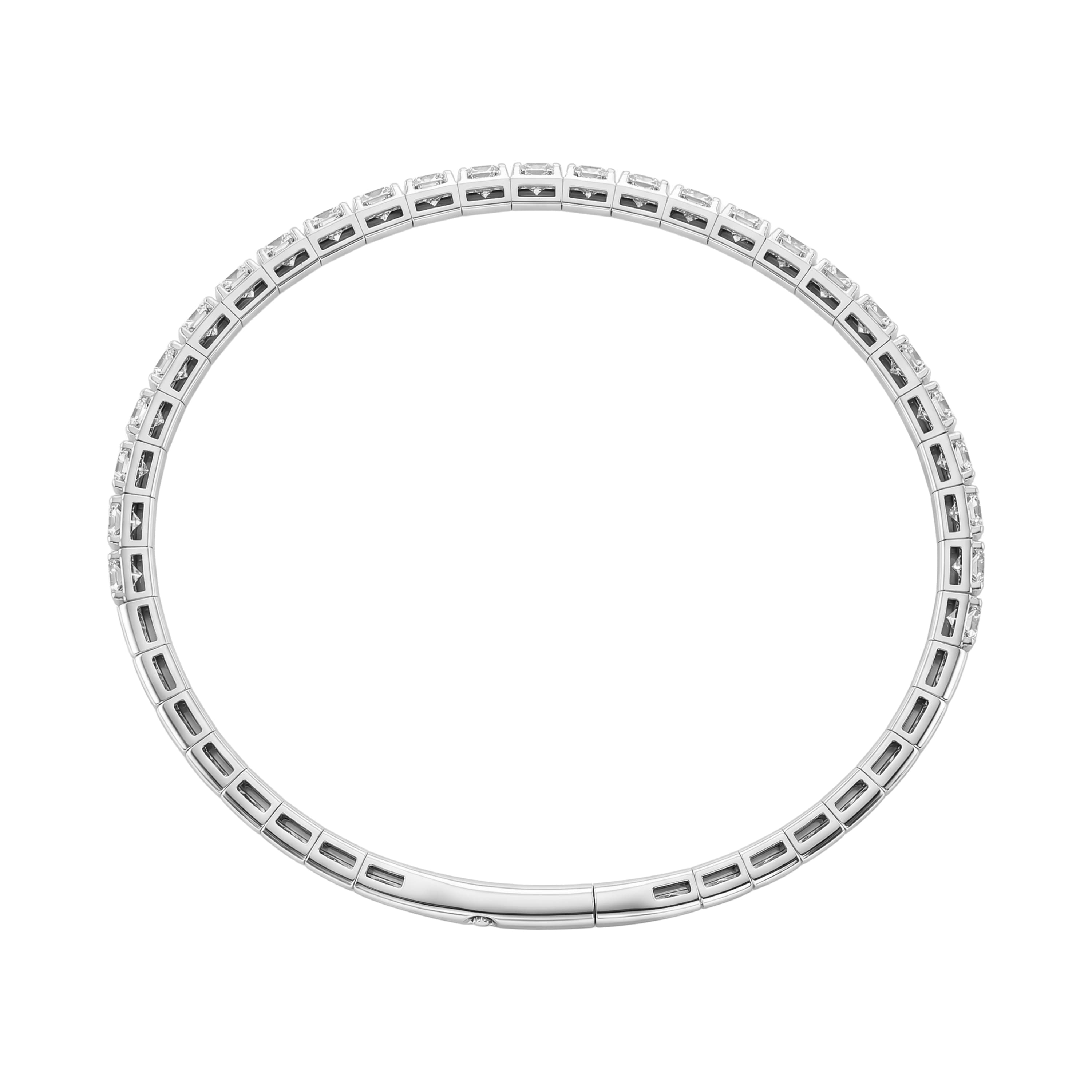 5 CTW LGD Flexible Half Bangle (5 ct. tw.), Side view in white gold or platinum