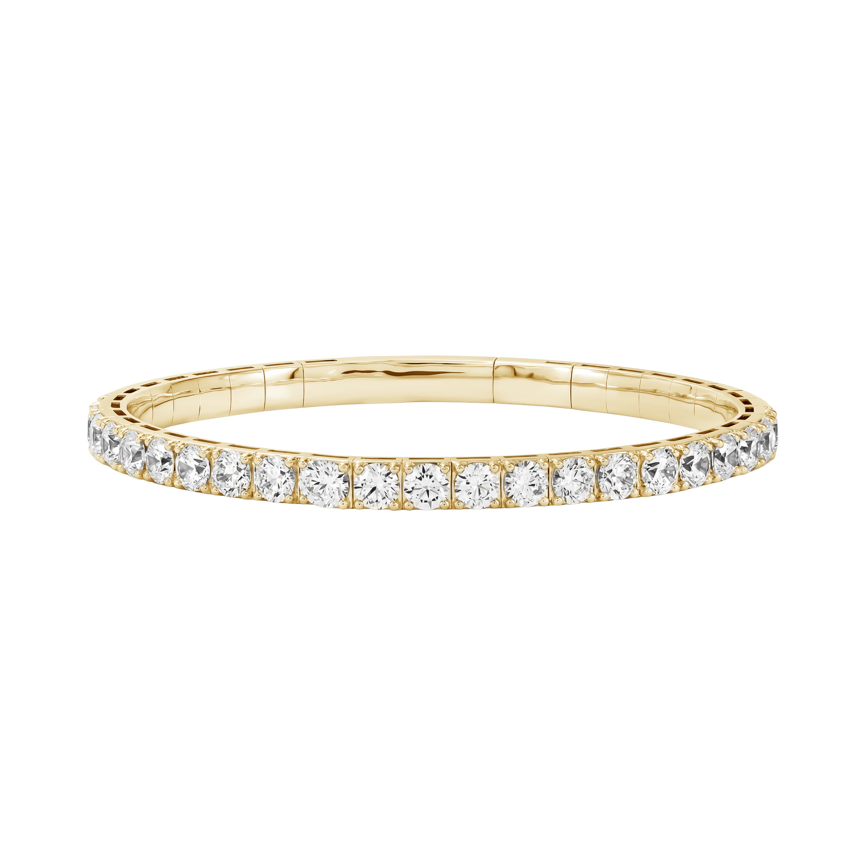 6 CTW LGD Flexible Half Bangle (6 ct. tw.), Front view in yellow gold