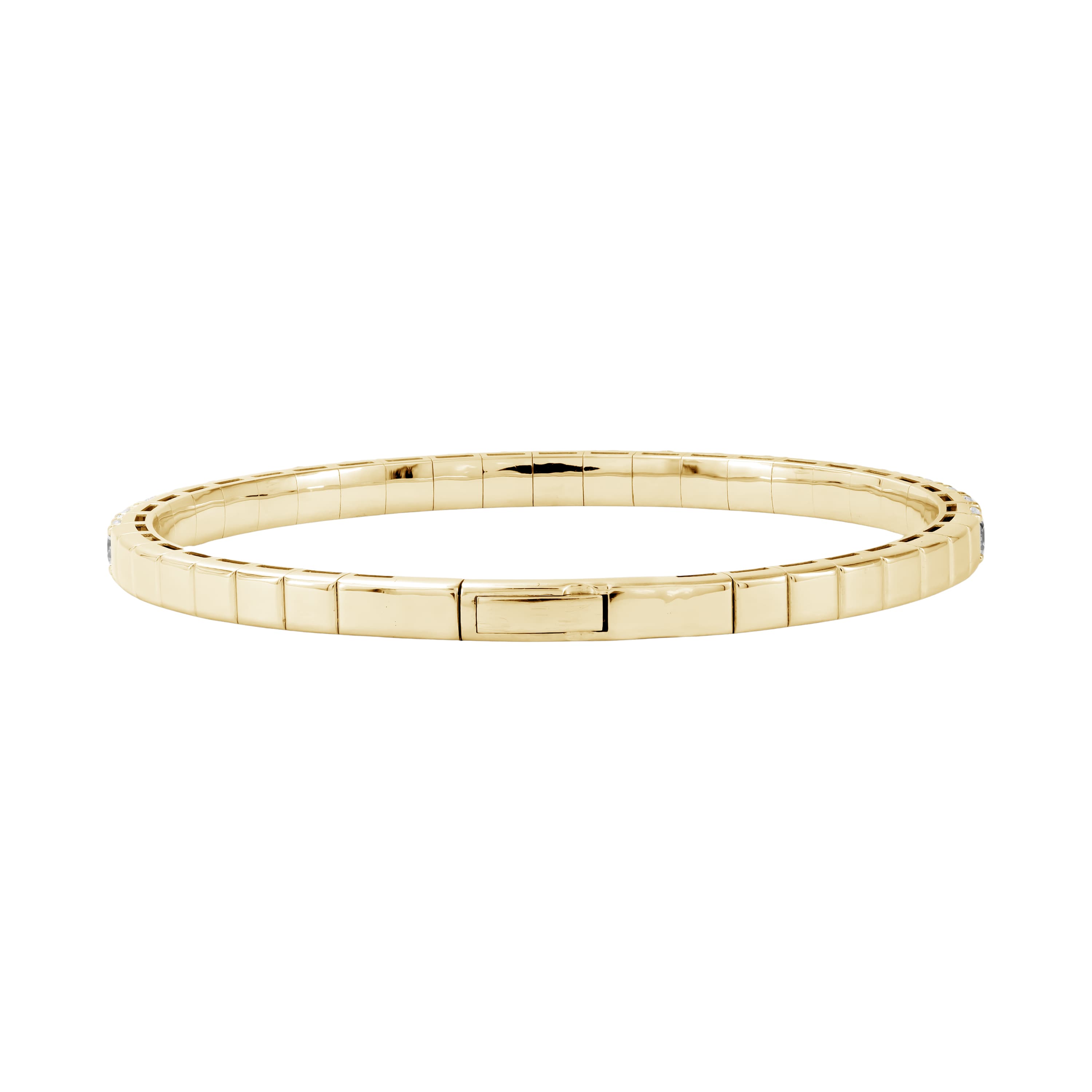 6 CTW LGD Flexible Half Bangle (6 ct. tw.), Angle view in yellow gold