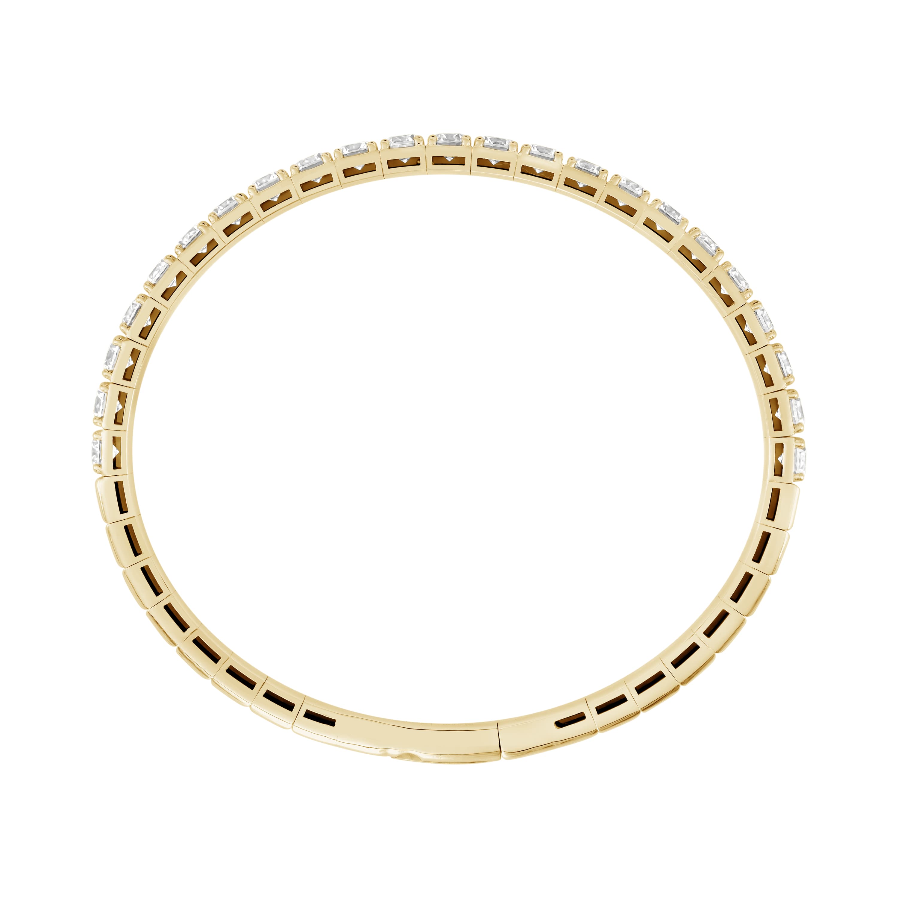 6 CTW LGD Flexible Half Bangle (6 ct. tw.), Side view in yellow gold