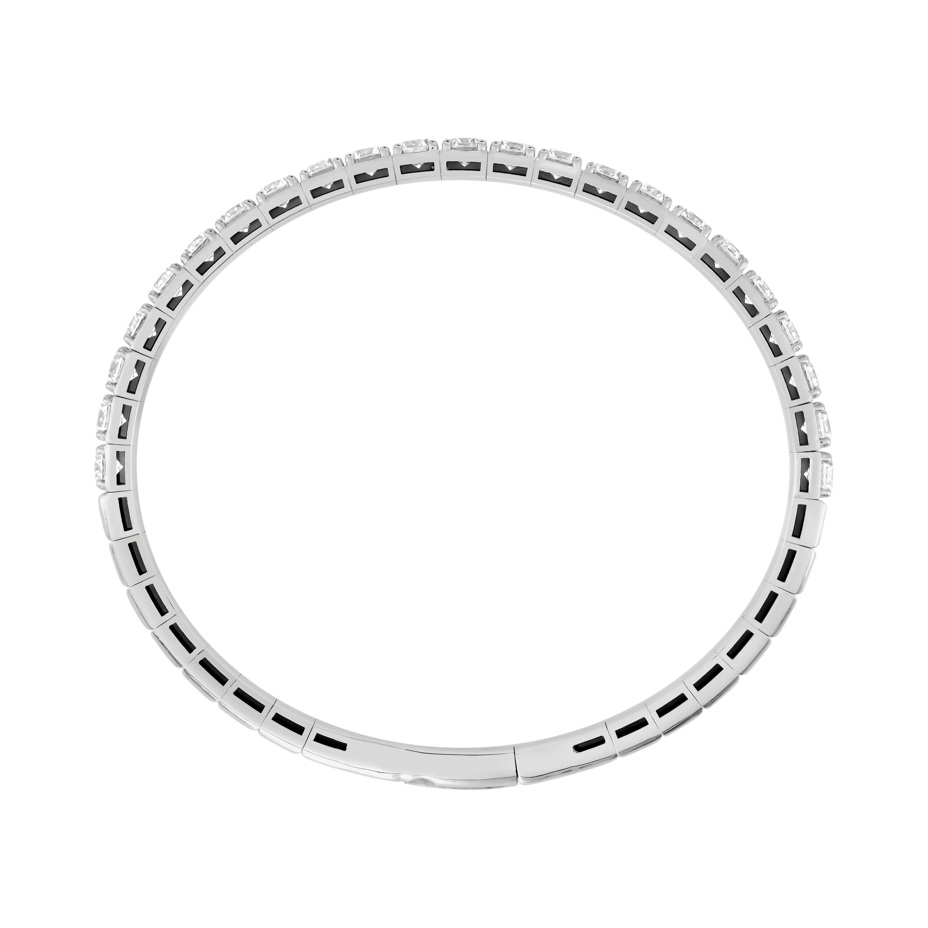 6 CTW LGD Flexible Half Bangle (6 ct. tw.), Side view in white gold or platinum