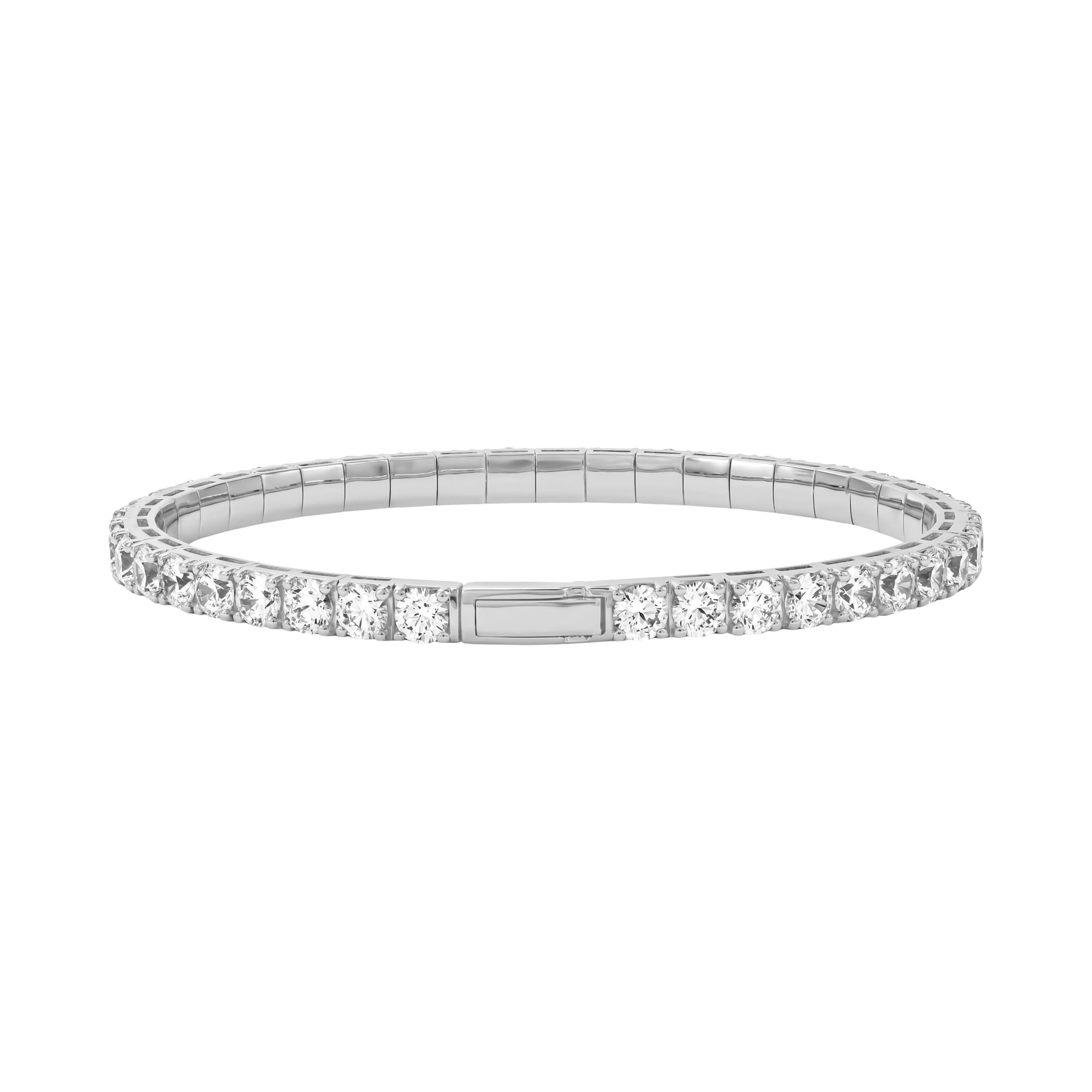 10 CTW Lab-Grown Diamond Flexible Bangle (10 ct. tw.), Angle view in white gold or platinum