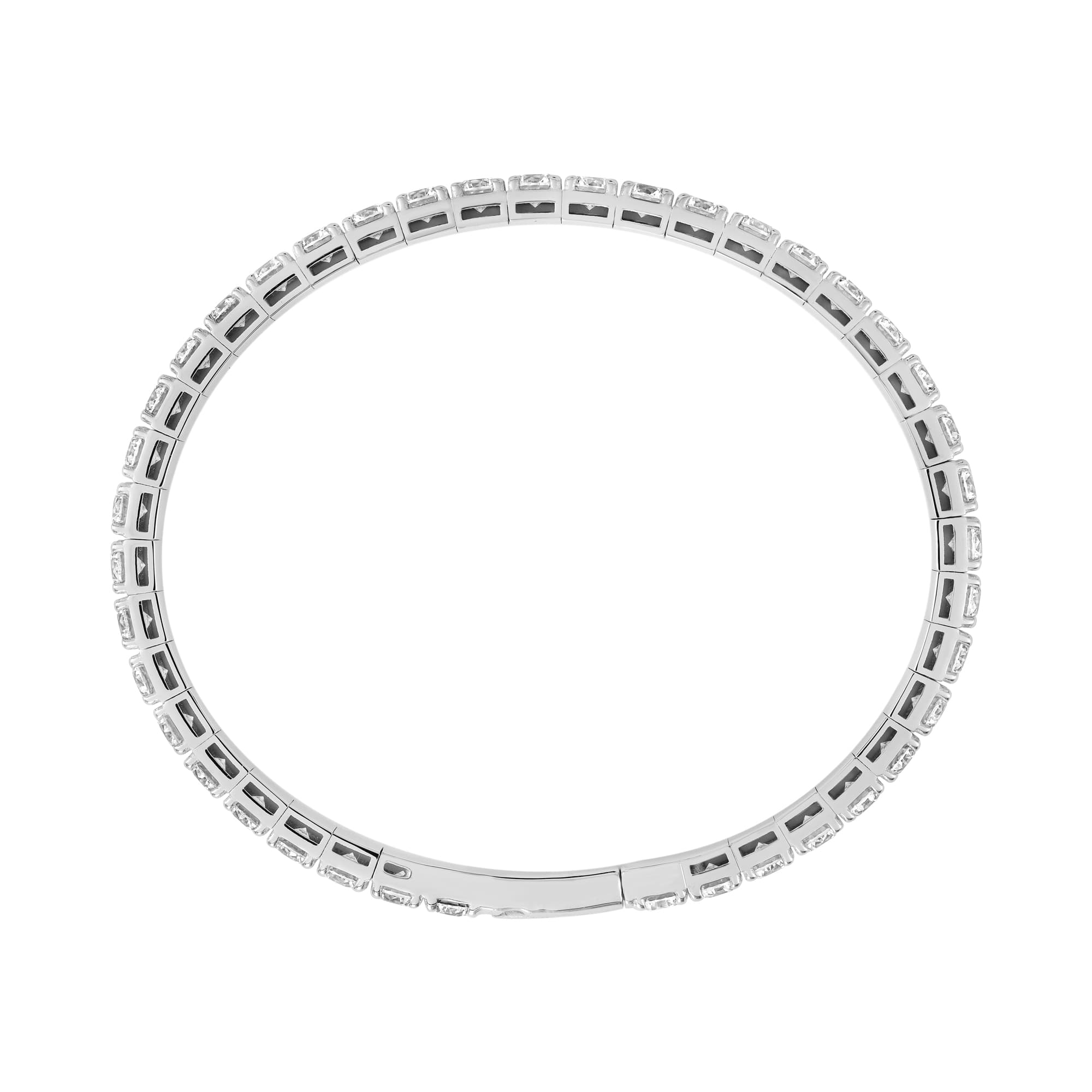 10 CTW Lab-Grown Diamond Flexible Bangle (10 ct. tw.), Side view in white gold or platinum