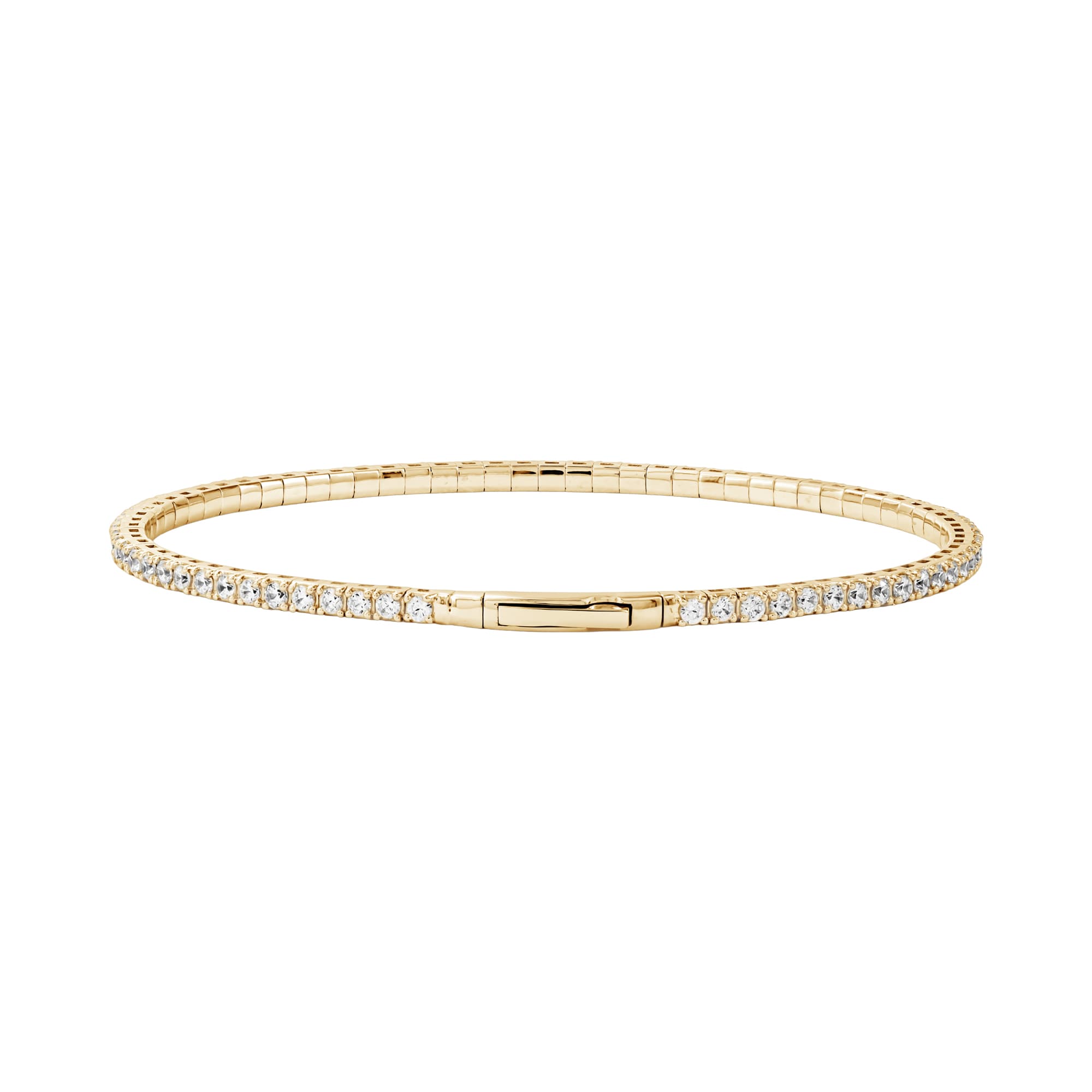 2 CTW Lab-Grown Diamond Flexible Bangle (2 ct. tw.), Angle view in yellow gold