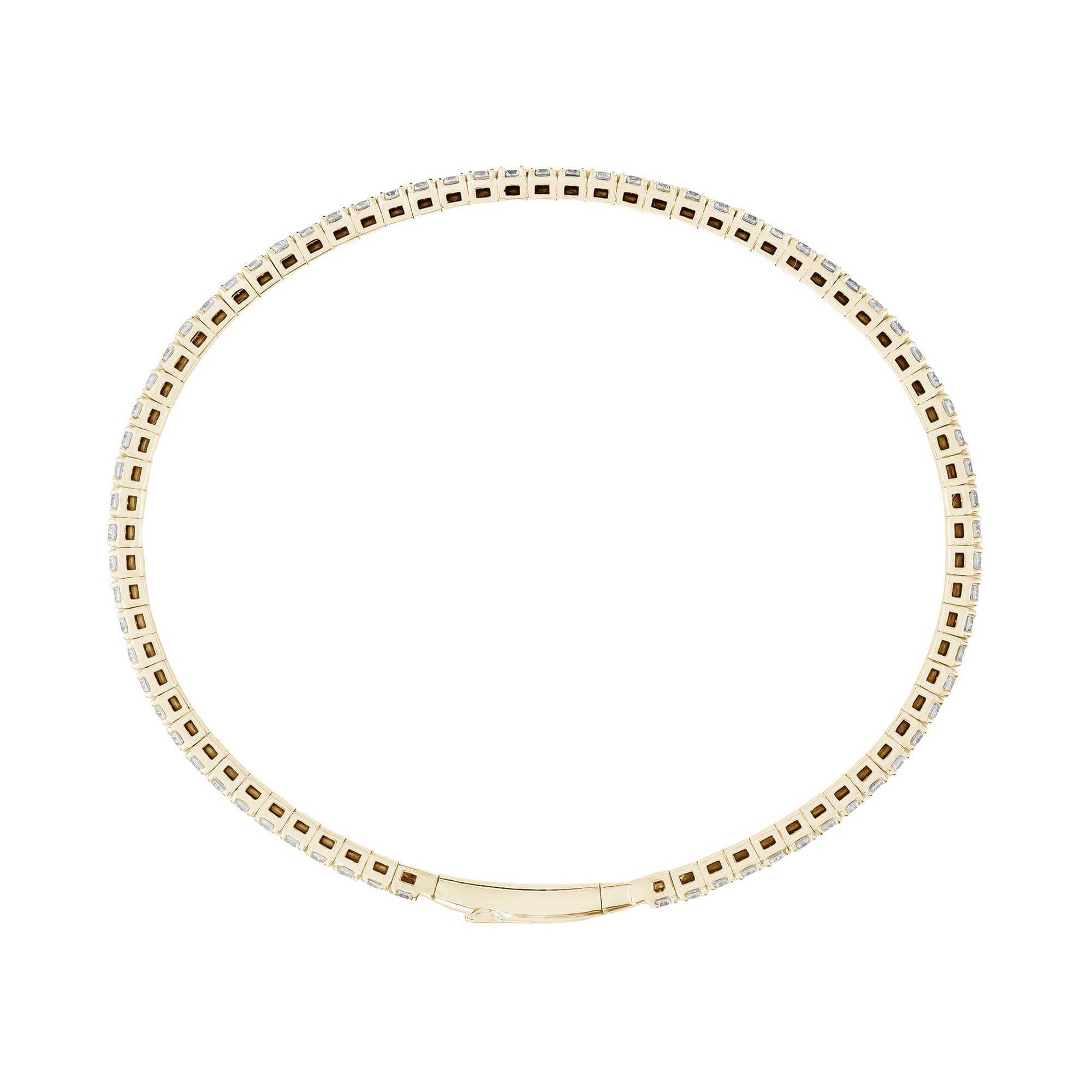 2 CTW Lab-Grown Diamond Flexible Bangle (2 ct. tw.), Side view in yellow gold