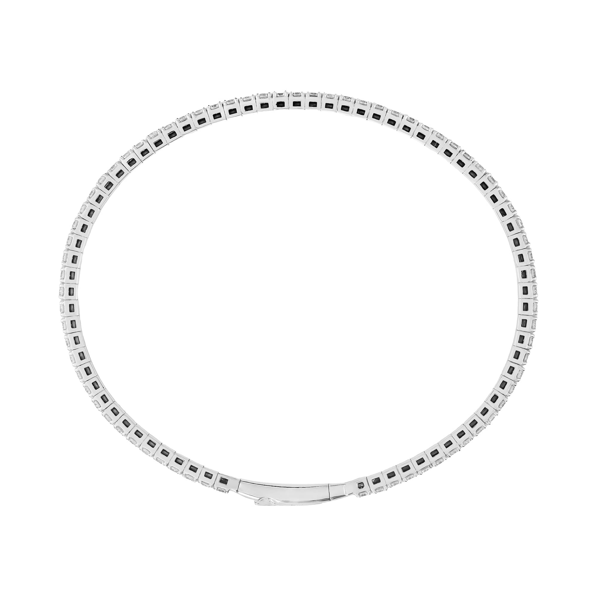 2 CTW Lab-Grown Diamond Flexible Bangle (2 ct. tw.), Side view in white gold or platinum