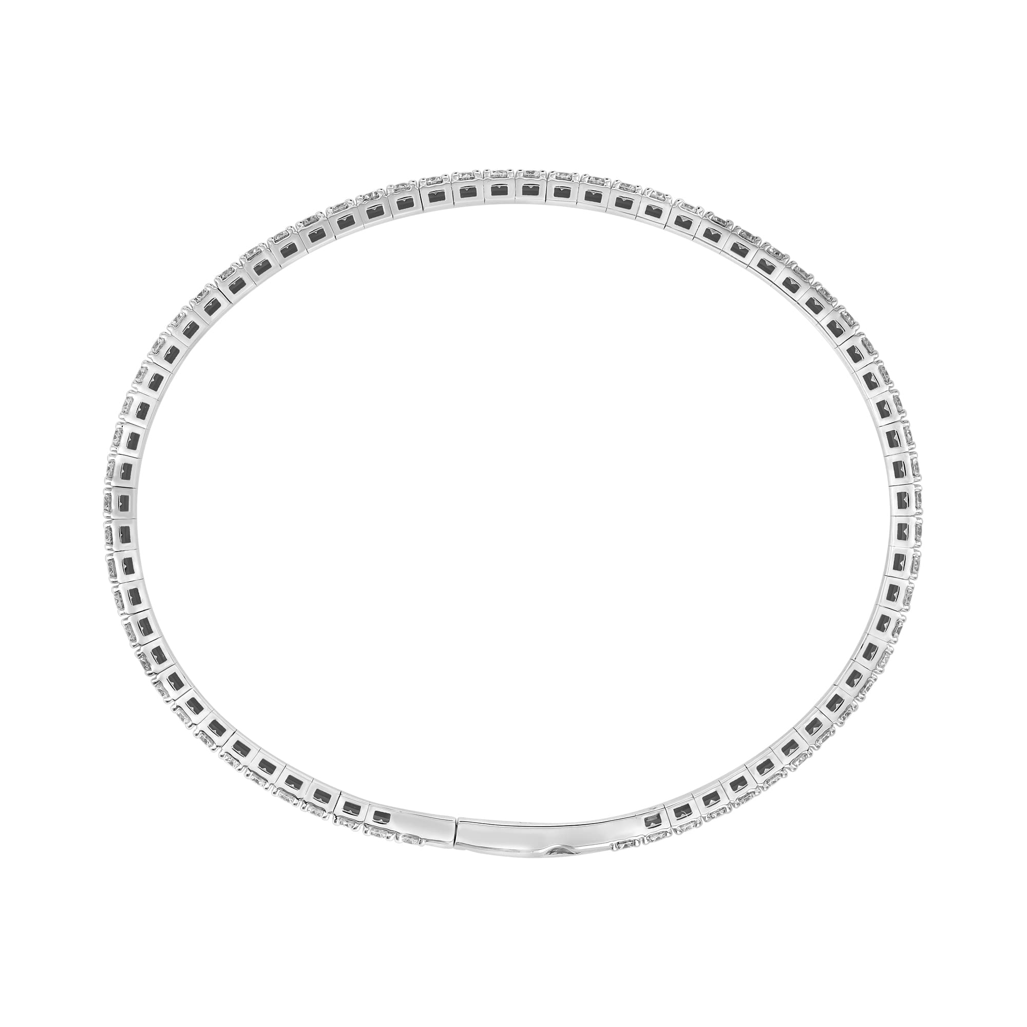 3 CTW Lab-Grown Diamond Flexible Bangle (3 ct. tw.), Side view in white gold or platinum
