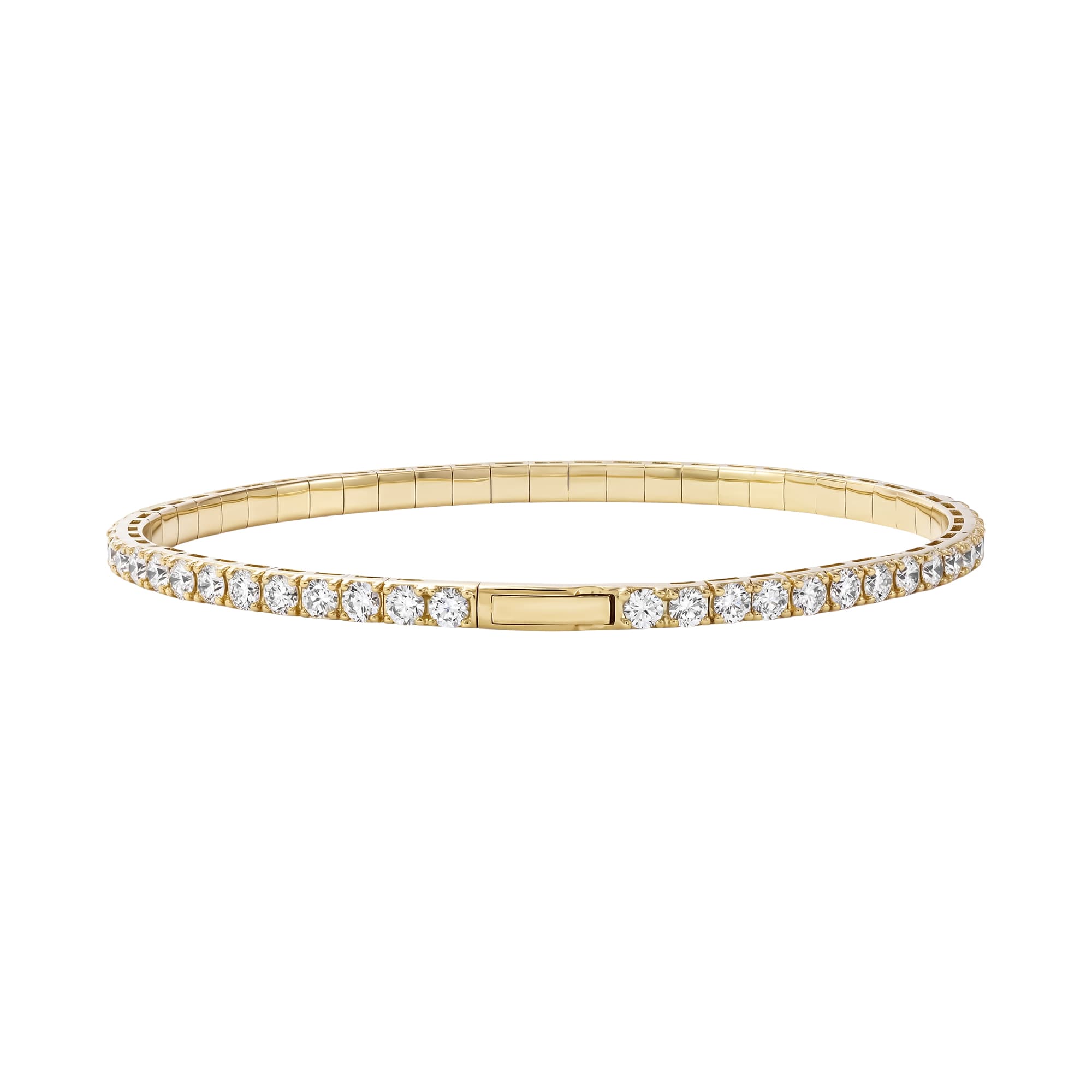 5 CTW Lab-Grown Diamond Flexible Bangle (5 ct. tw.), Angle view in yellow gold