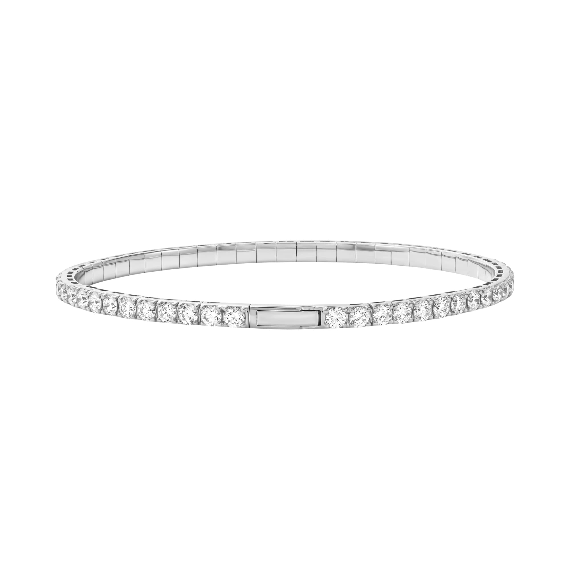 5 CTW Lab-Grown Diamond Flexible Bangle (5 ct. tw.), Angle view in white gold or platinum