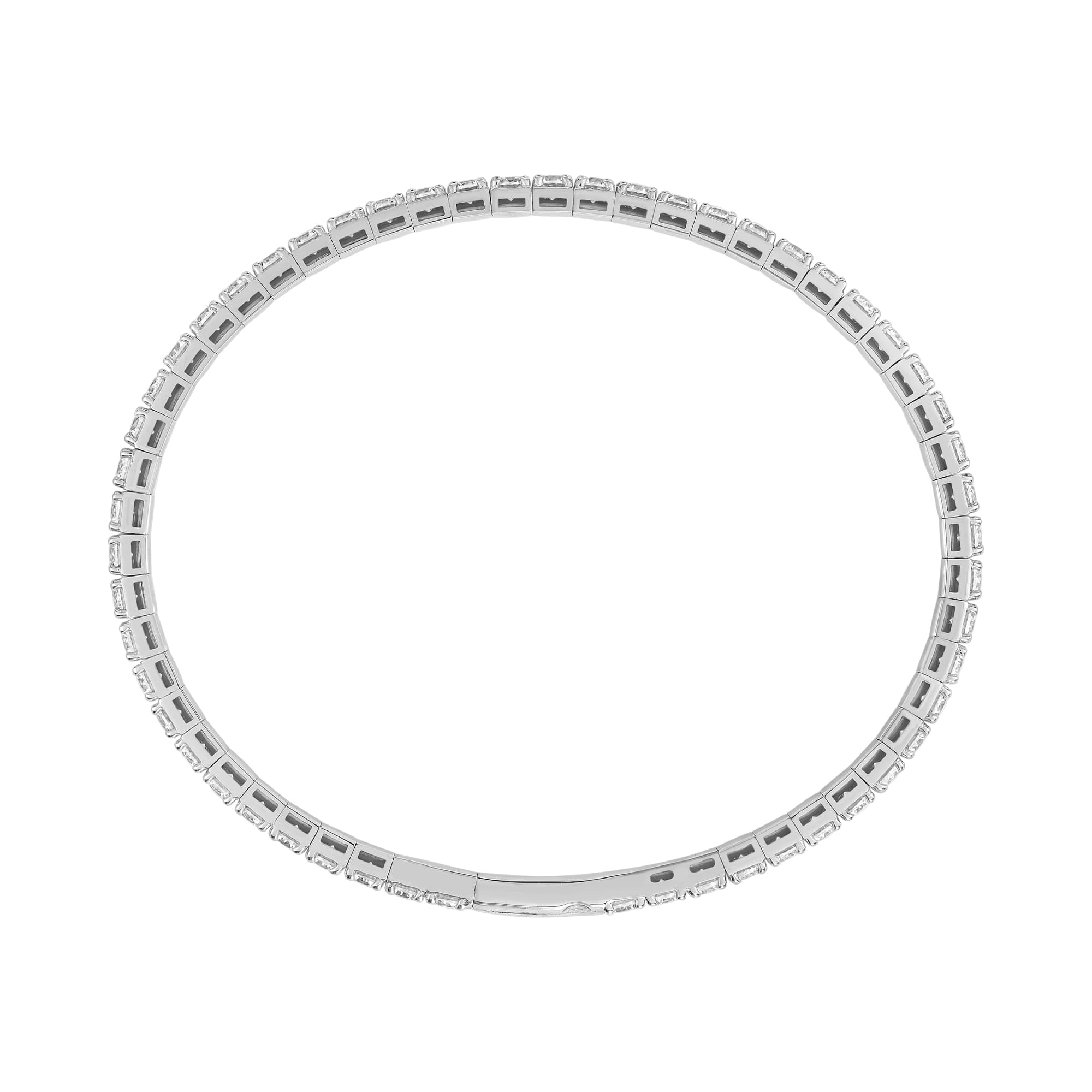 5 CTW Lab-Grown Diamond Flexible Bangle (5 ct. tw.), Side view in white gold or platinum