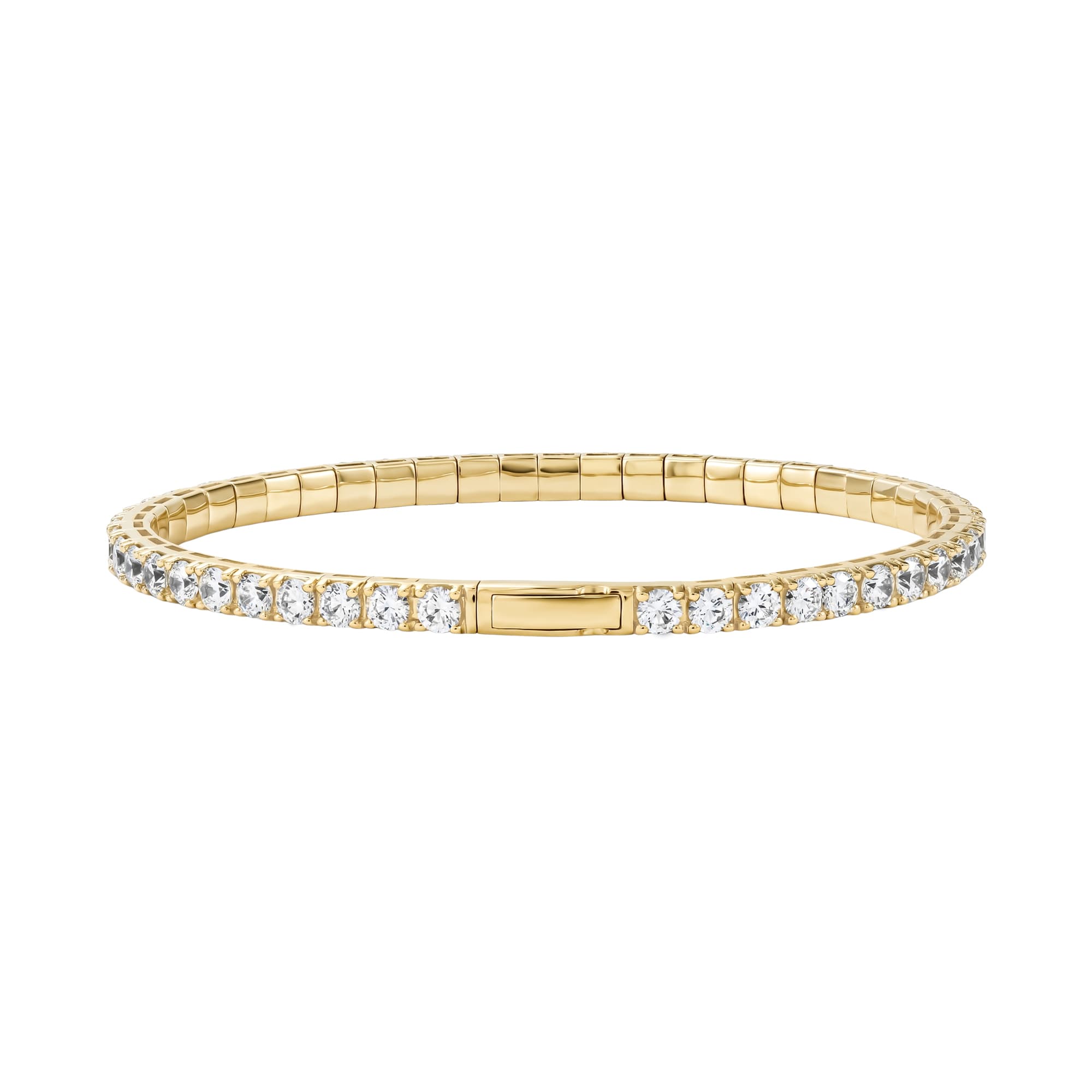 7 CTW Lab-Grown Diamond Flexible Bangle (7 ct. tw.), Angle view in yellow gold