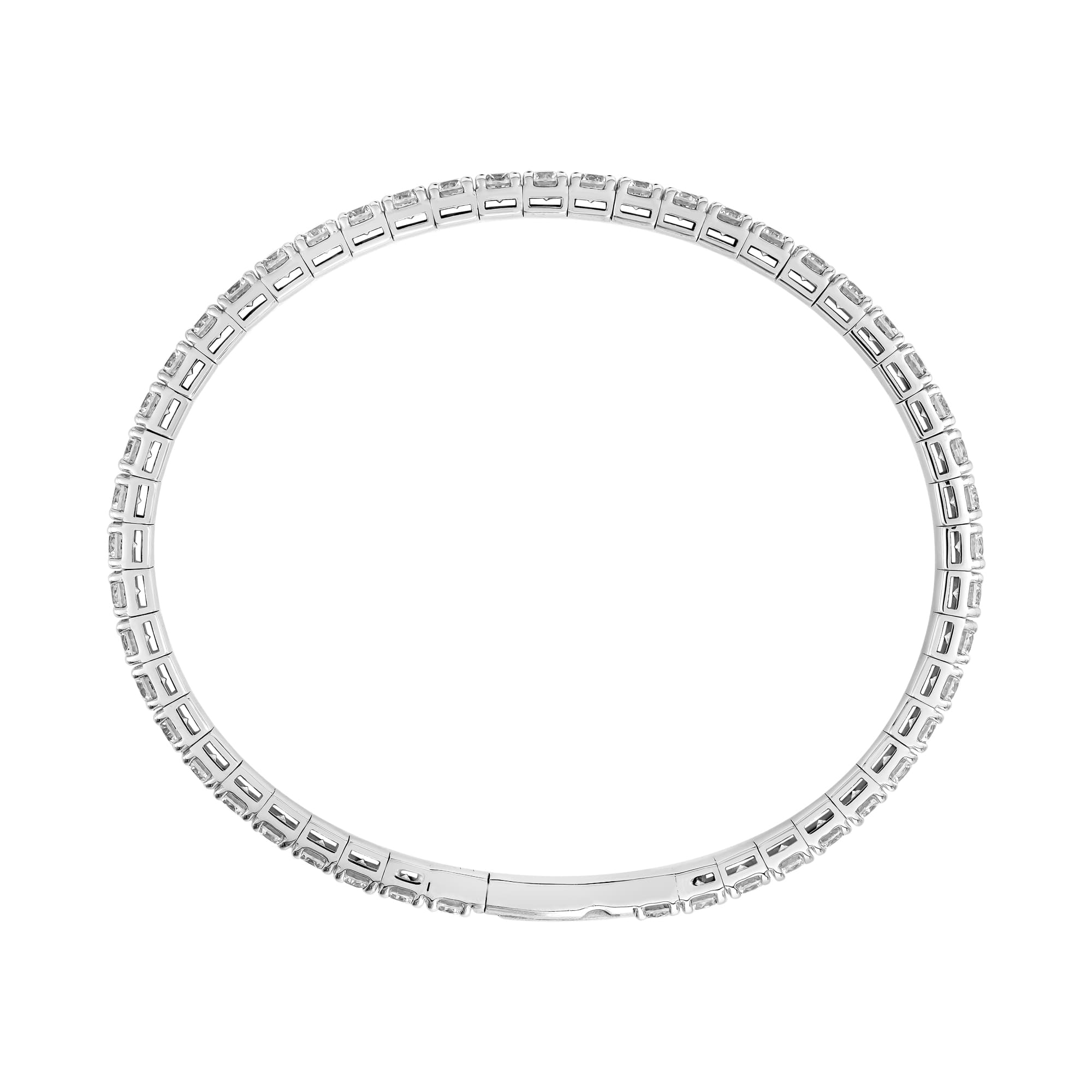 7 CTW Lab-Grown Diamond Flexible Bangle (7 ct. tw.), Side view in white gold or platinum
