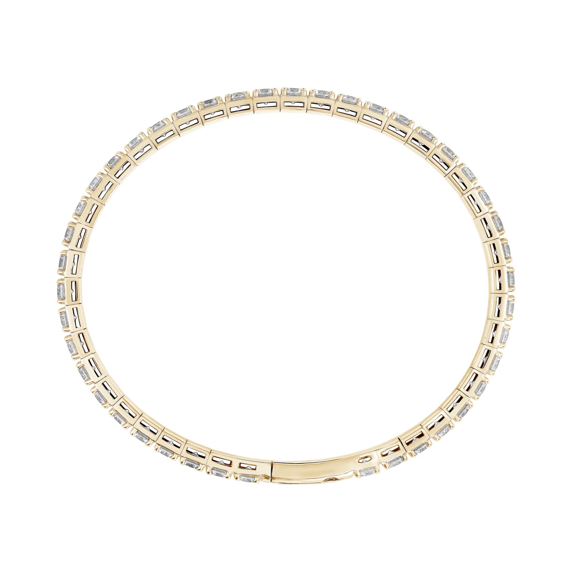 8 CTW Lab-Grown Diamond Flexible Bangle (8 ct. tw.), Side view in yellow gold